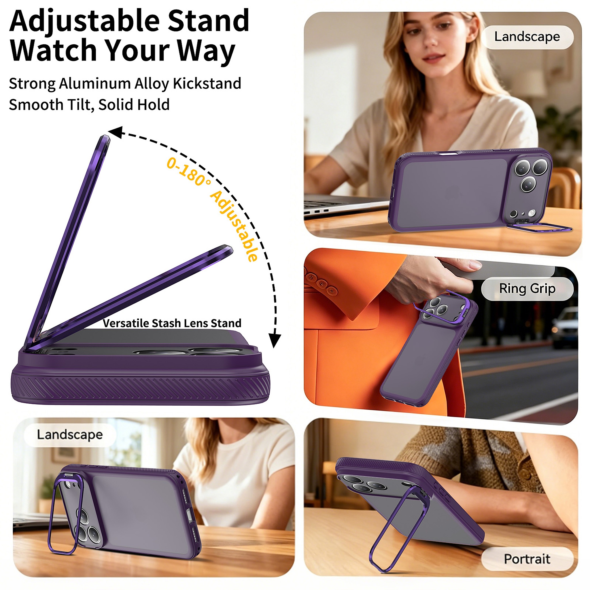 SendaFit Precise-Cutout Camera Stand Case for iPhone 17 Pro Max & 18 Pro Max detail 17