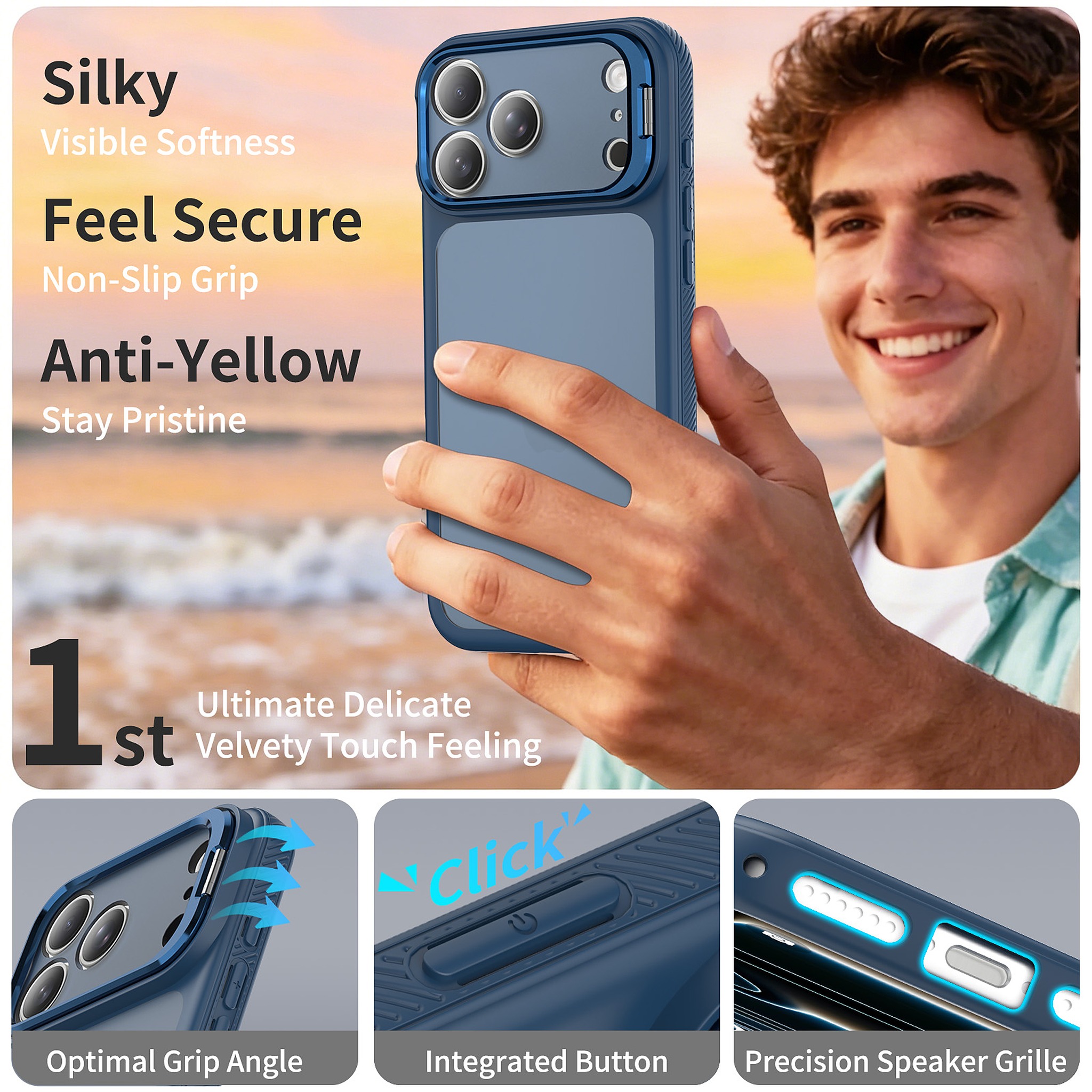 SendaFit Precise-Cutout Camera Stand Case for iPhone 17 Pro Max & 18 Pro Max detail 3