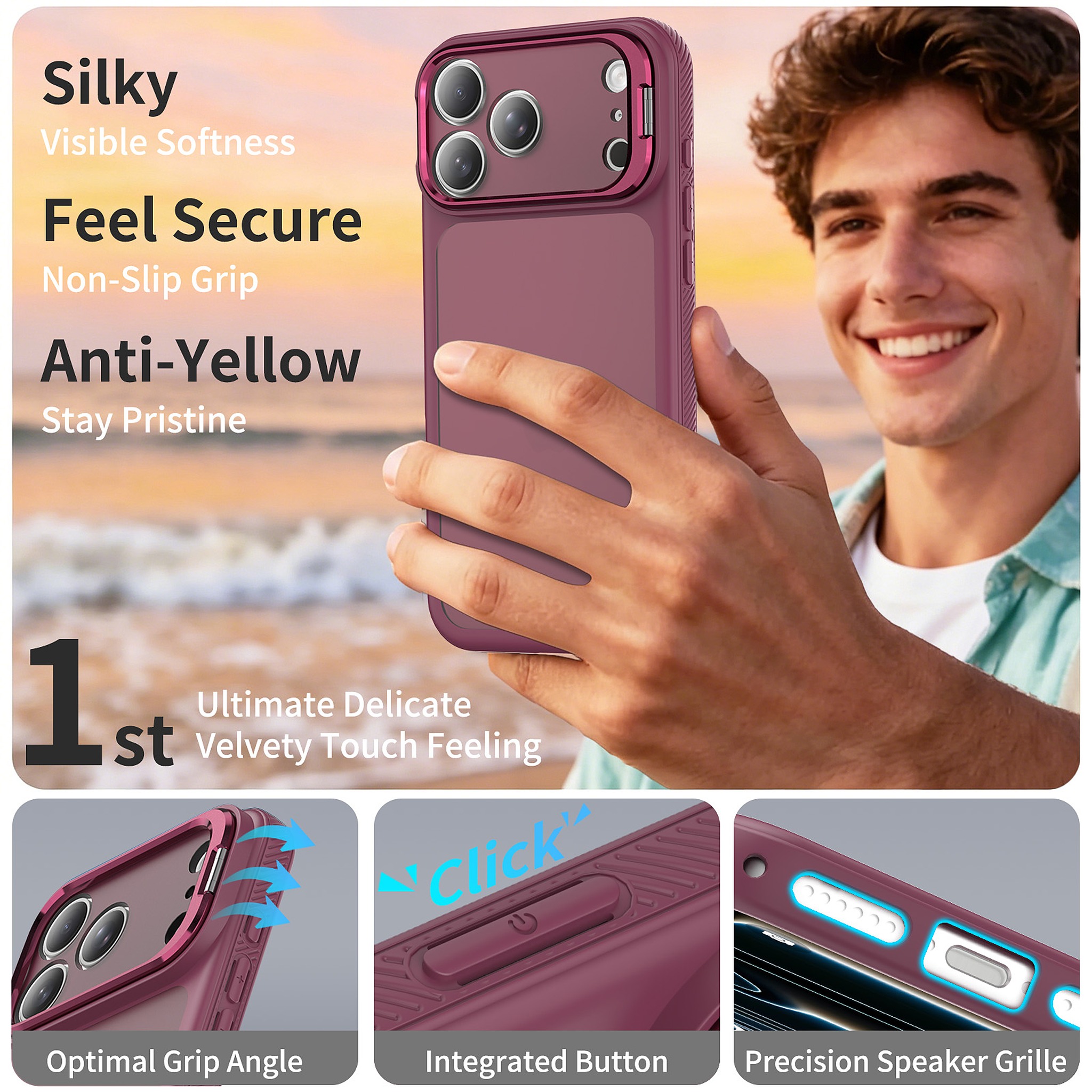 SendaFit Precise-Cutout Camera Stand Case for iPhone 17 Pro Max & 18 Pro Max detail 7