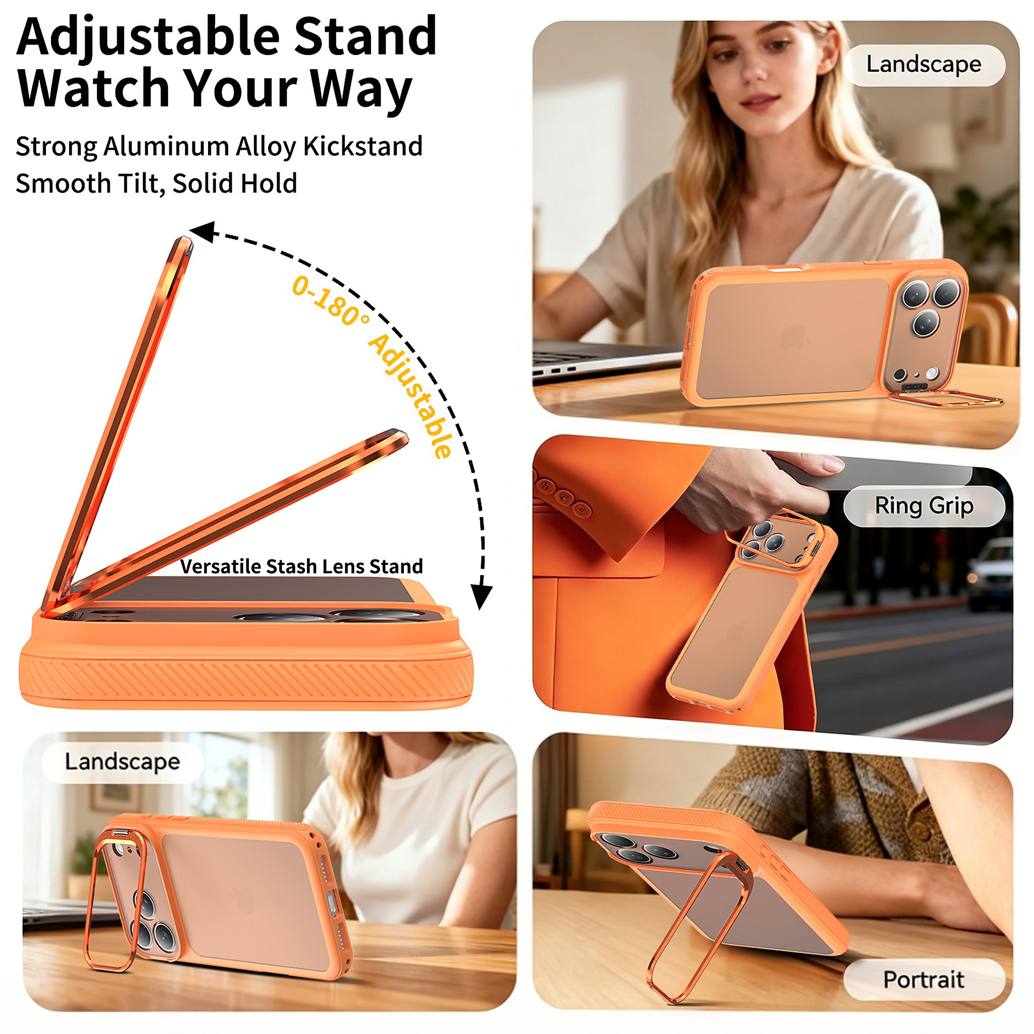SendaFit Precise-Cutout Camera Stand Case for iPhone 17 Pro Max & 18 Pro Max detail 9