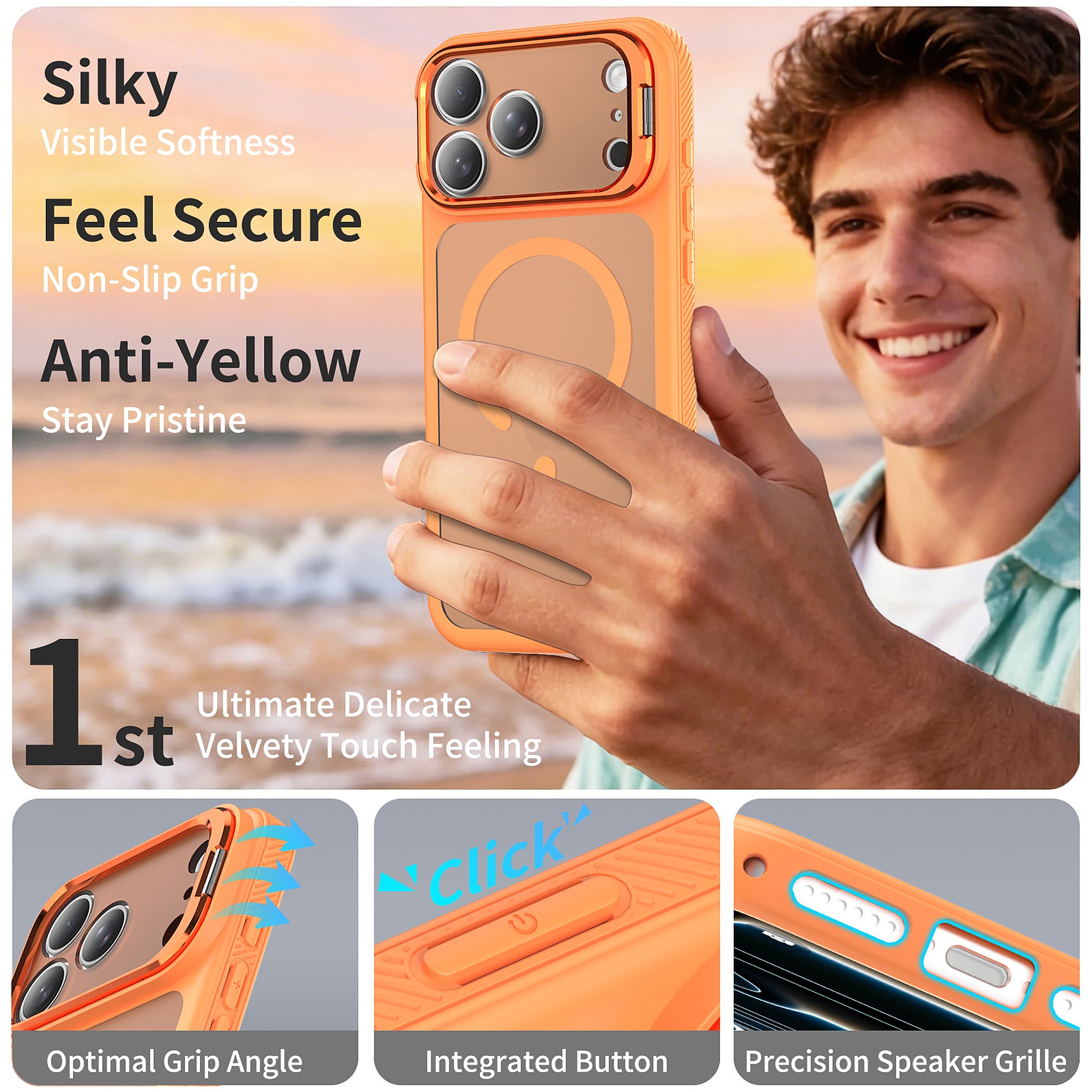 SendaFit Precise-Cutout Camera Stand MagSafe Case for iPhone 17 Pro Max & 18 Pro Max detail 11