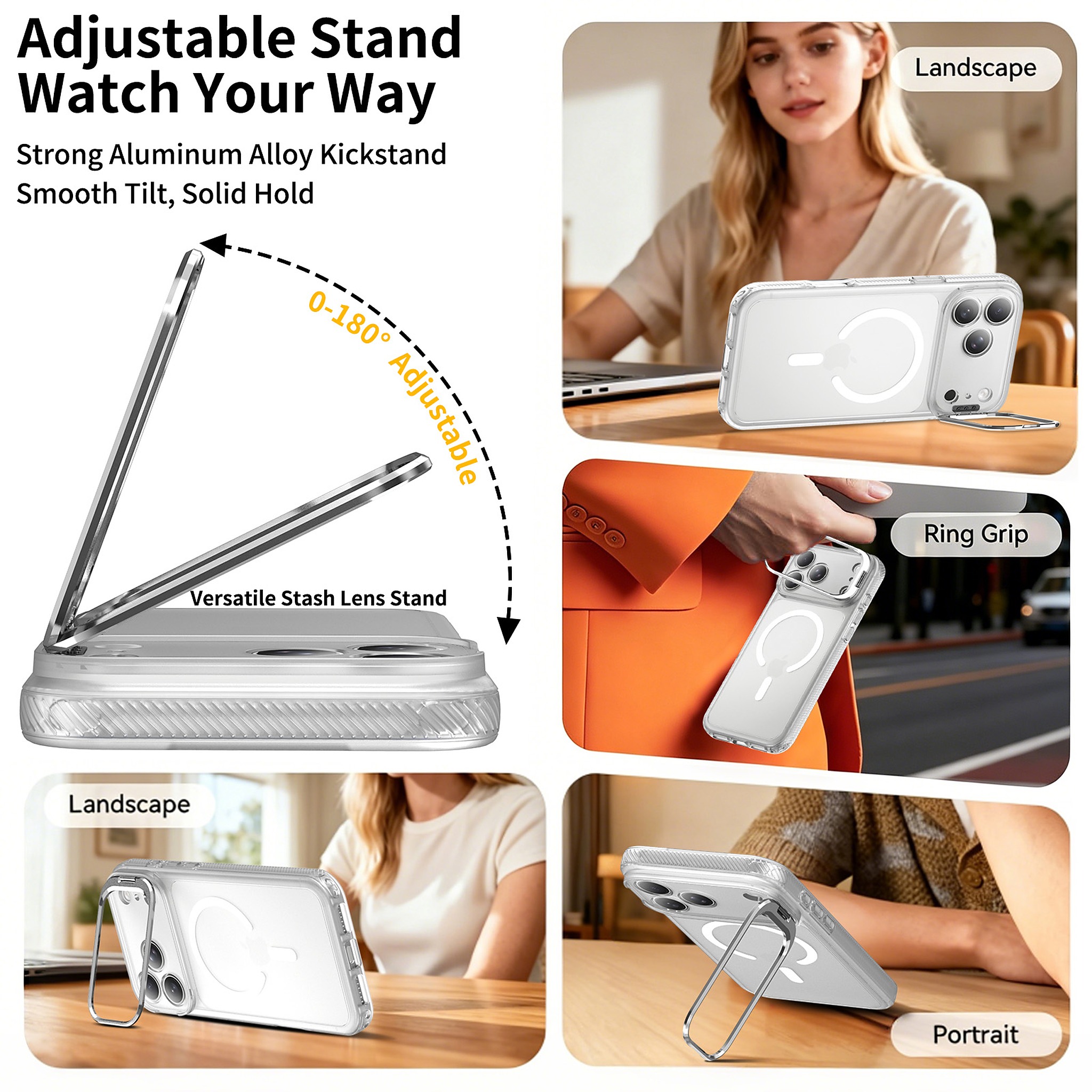 SendaFit Precise-Cutout Camera Stand MagSafe Case for iPhone 17 Pro Max & 18 Pro Max detail 21