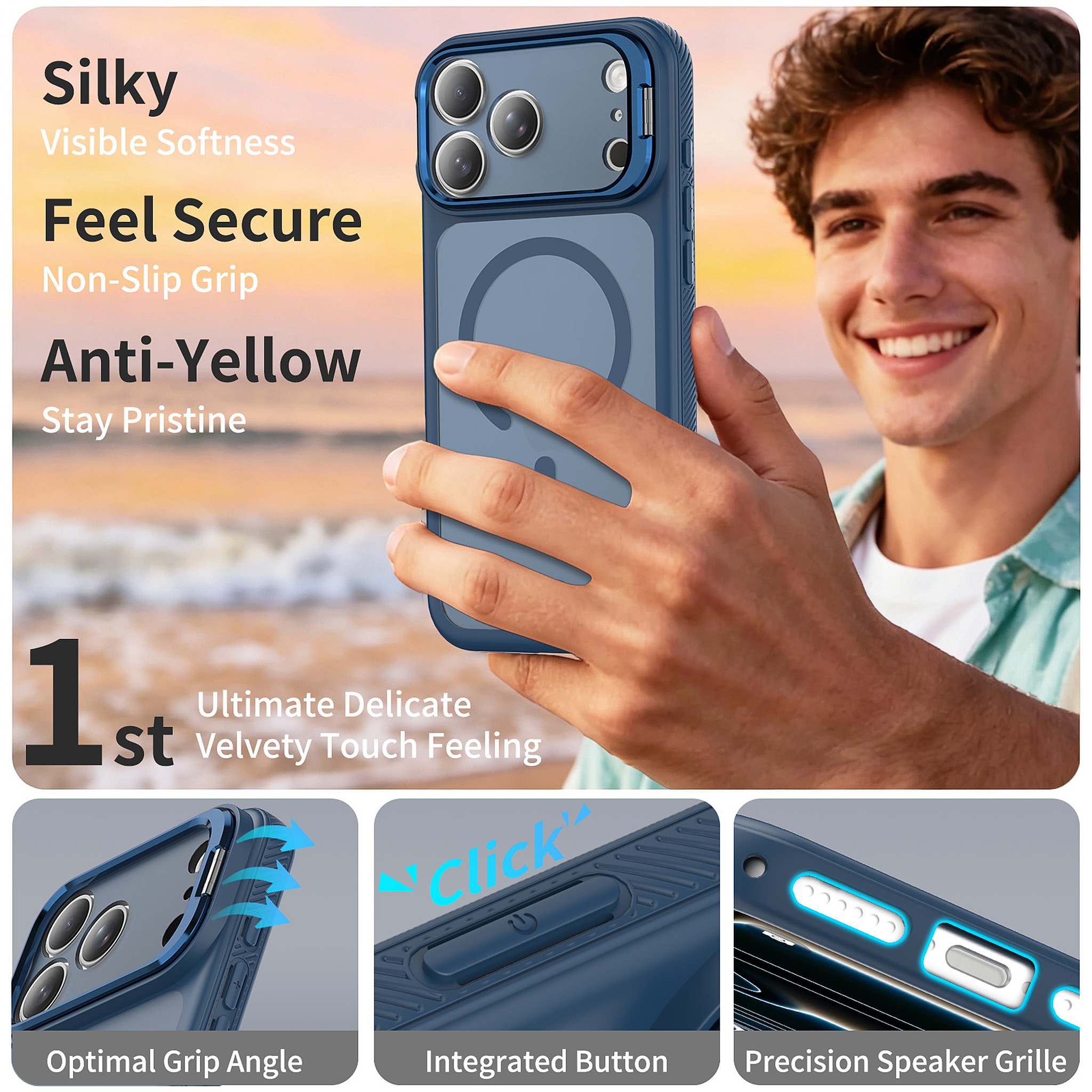 SendaFit Precise-Cutout Camera Stand MagSafe Case for iPhone 17 Pro Max & 18 Pro Max detail 3
