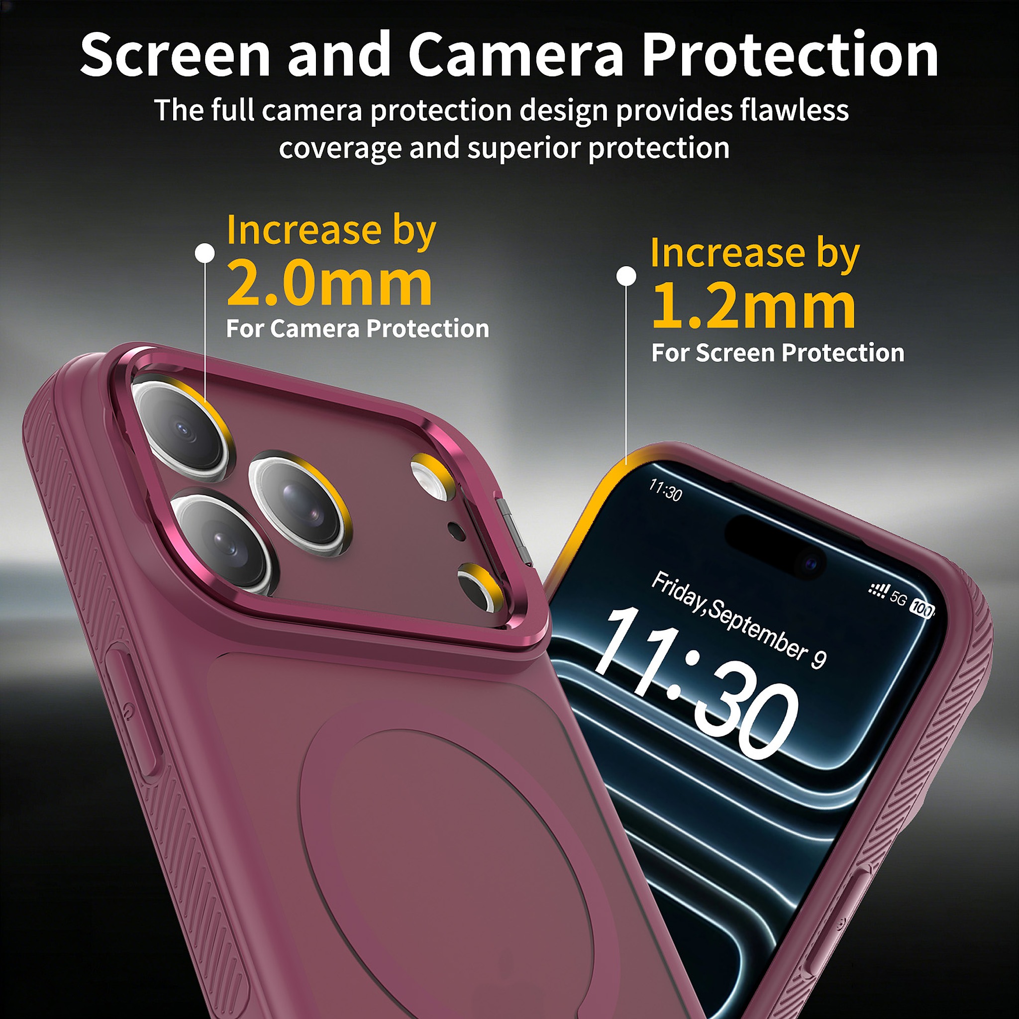 SendaFit Precise-Cutout Camera Stand MagSafe Case for iPhone 17 Pro Max & 18 Pro Max detail 6