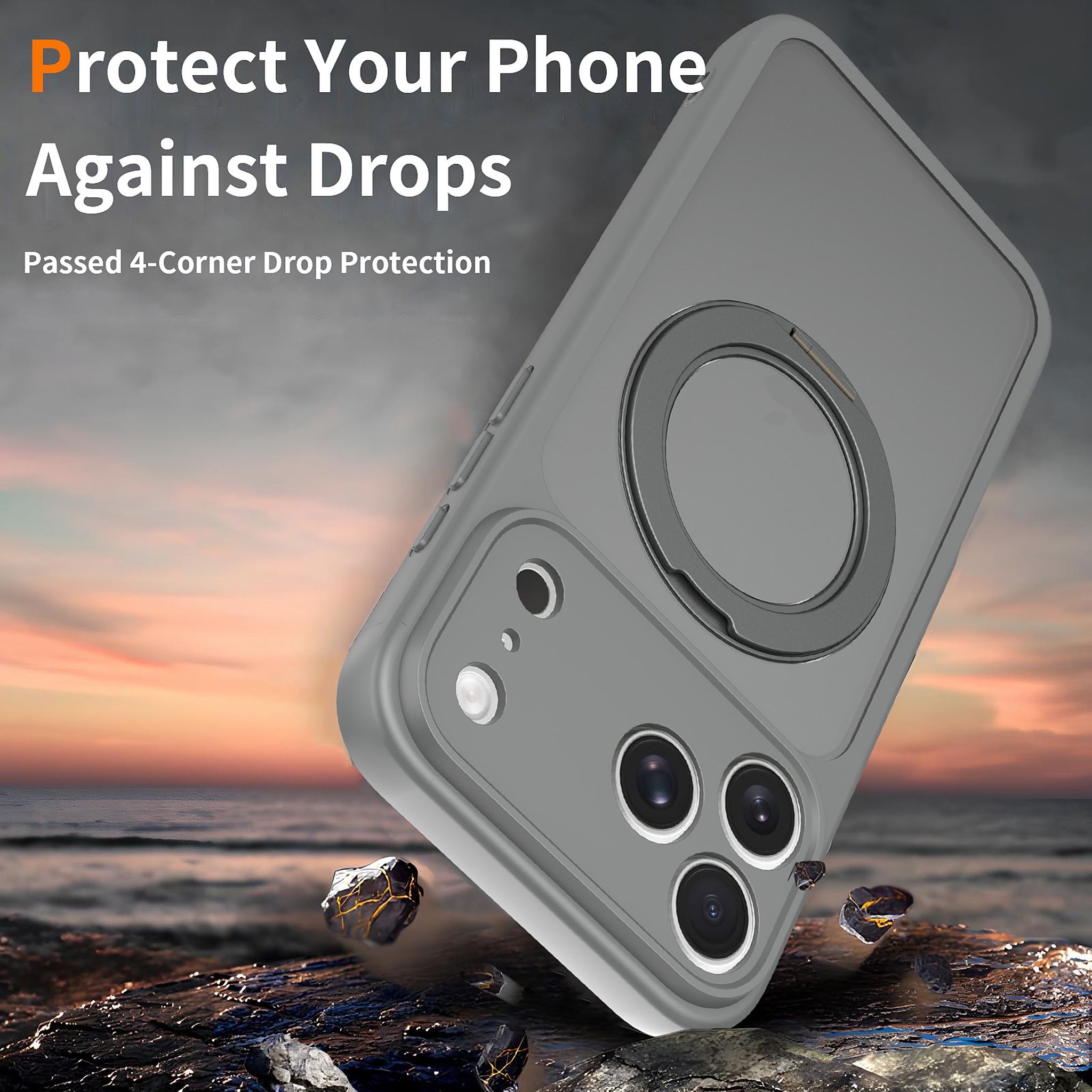 SendaFit Precise-Cutout Matte Skin-Feel 360° Stand Case for iPhone 18 Pro Max (Fits iPhone 17 Pro Max) detail 11