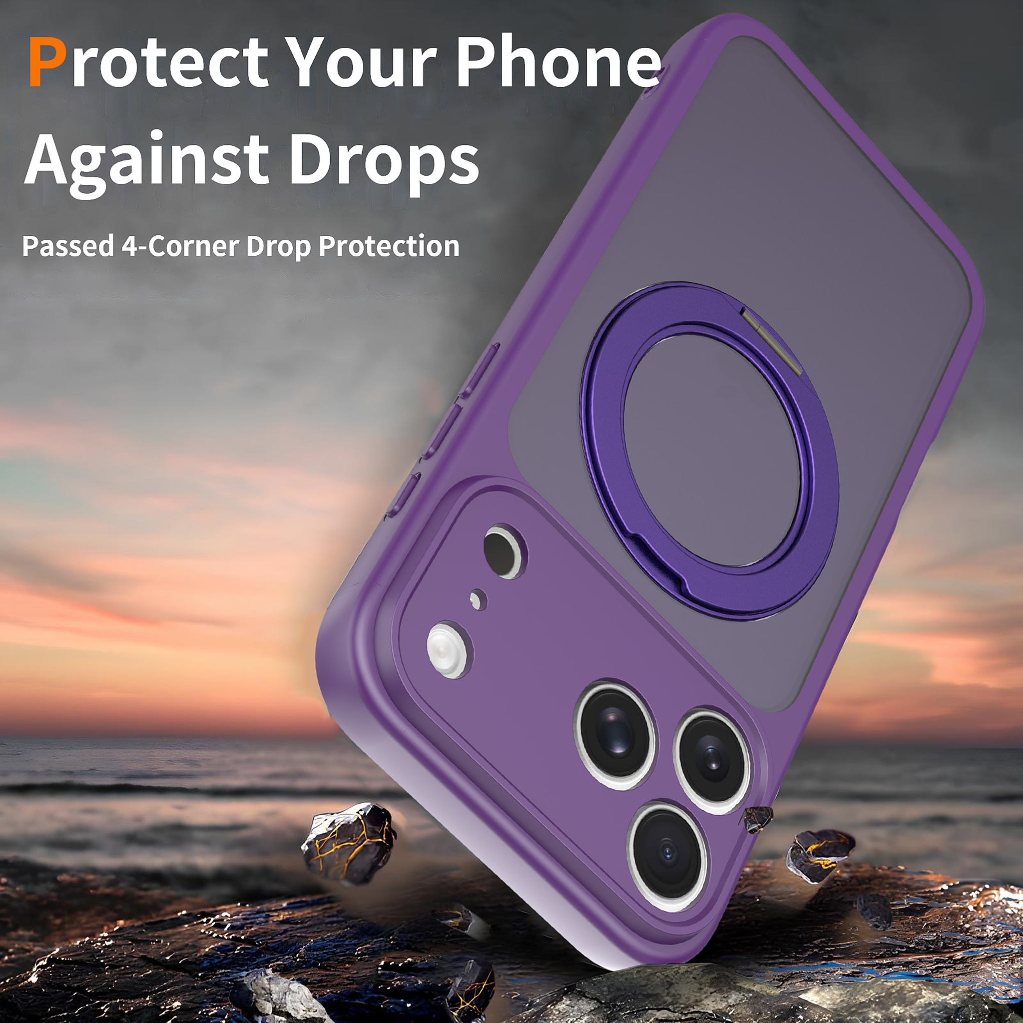 SendaFit Precise-Cutout Matte Skin-Feel 360° Stand Case for iPhone 18 Pro Max (Fits iPhone 17 Pro Max) detail 16