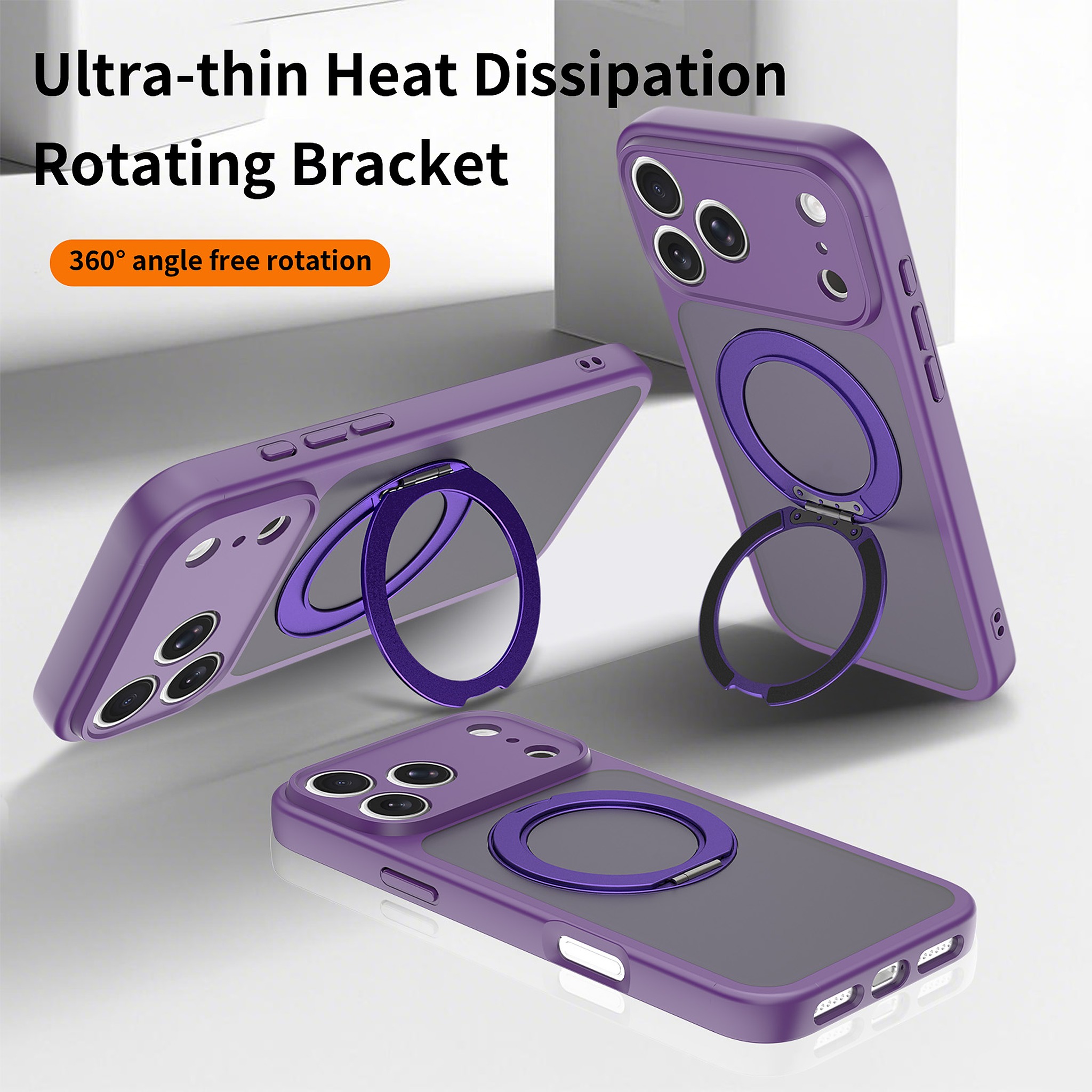 SendaFit Precise-Cutout Matte Skin-Feel 360° Stand Case for iPhone 18 Pro Max (Fits iPhone 17 Pro Max) detail 19
