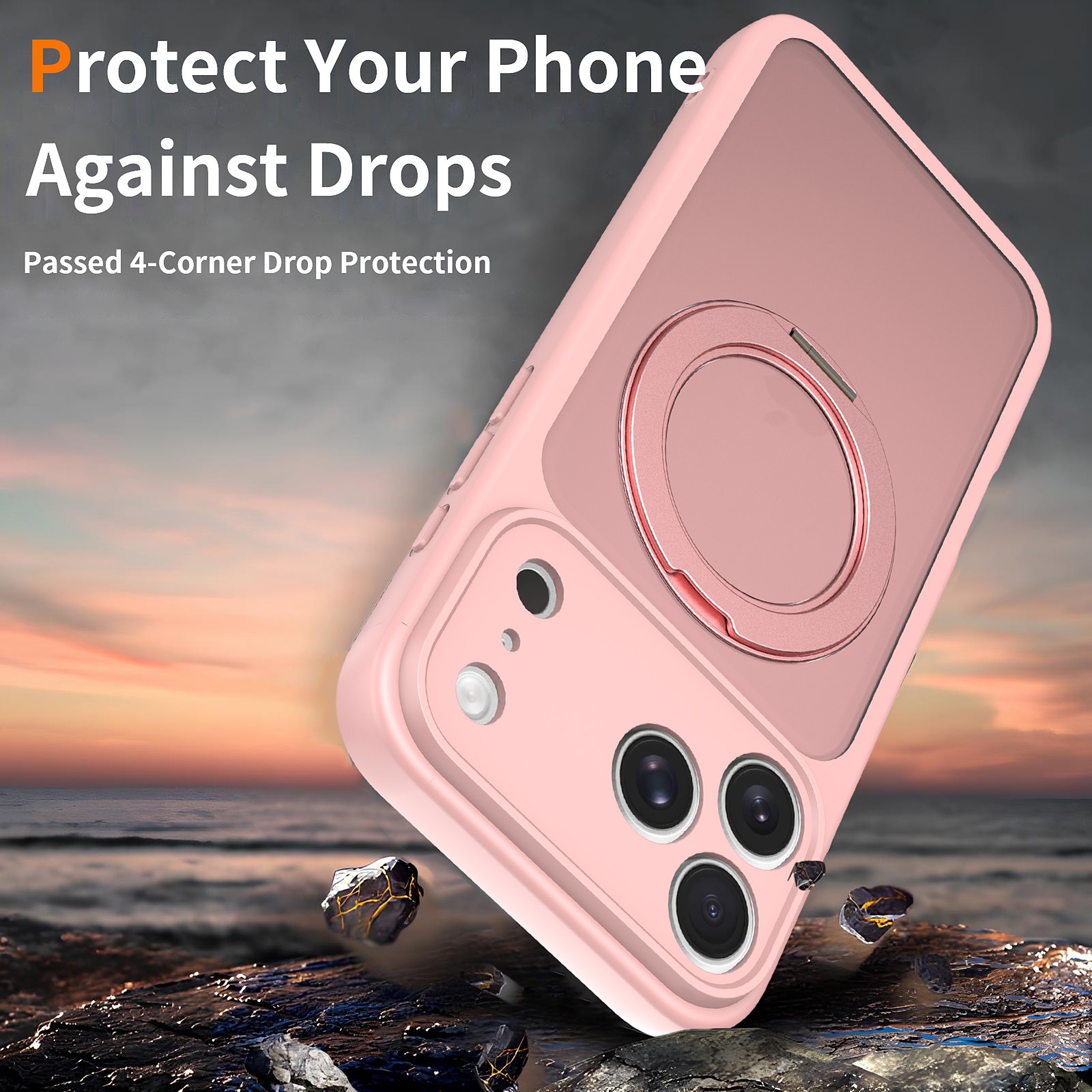 SendaFit Precise-Cutout Matte Skin-Feel 360° Stand Case for iPhone 18 Pro Max (Fits iPhone 17 Pro Max) detail 21