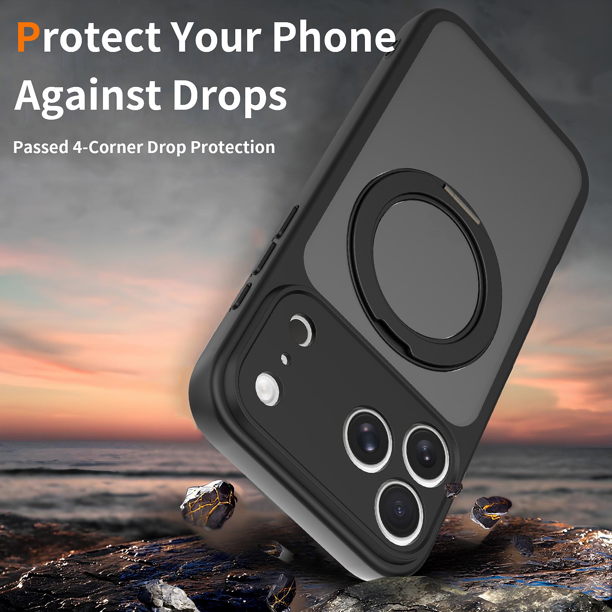 SendaFit Precise-Cutout Matte Skin-Feel 360° Stand Case for iPhone 18 Pro Max (Fits iPhone 17 Pro Max) detail 26