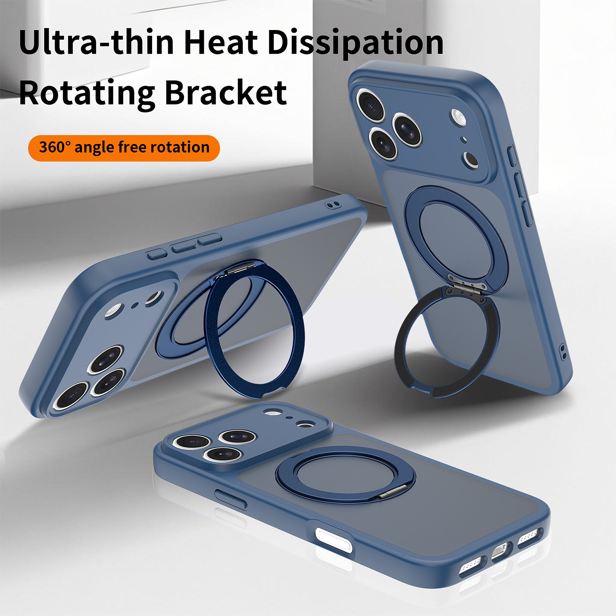 SendaFit Precise-Cutout Matte Skin-Feel 360° Stand Case for iPhone 18 Pro Max (Fits iPhone 17 Pro Max) detail 4