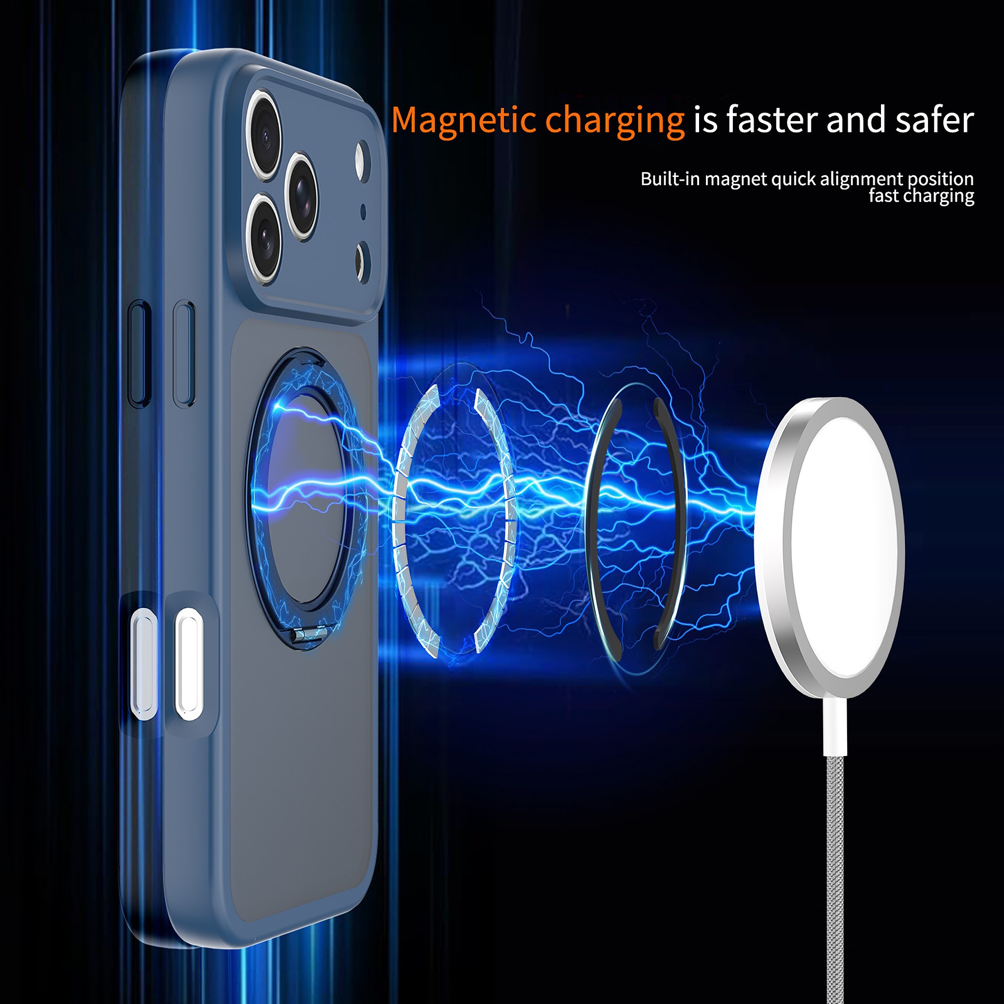 SendaFit Precise-Cutout Matte Skin-Feel 360° Stand Case for iPhone 18 Pro Max (Fits iPhone 17 Pro Max) detail 5