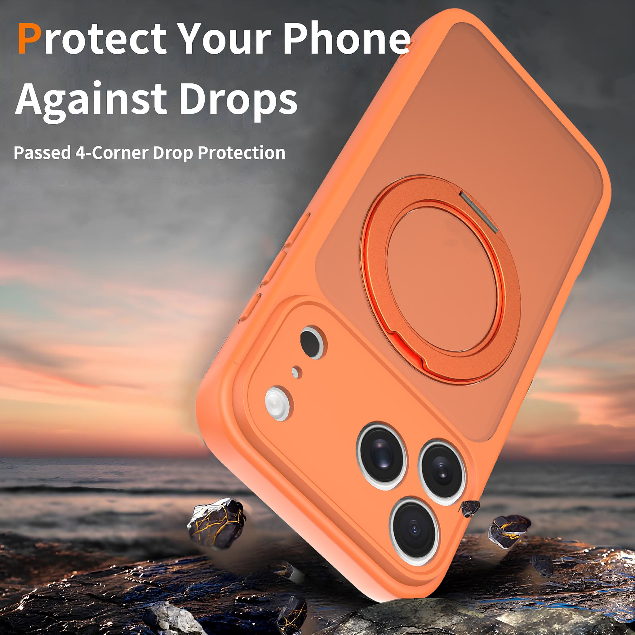 SendaFit Precise-Cutout Matte Skin-Feel 360° Stand Case for iPhone 18 Pro Max (Fits iPhone 17 Pro Max) detail 6