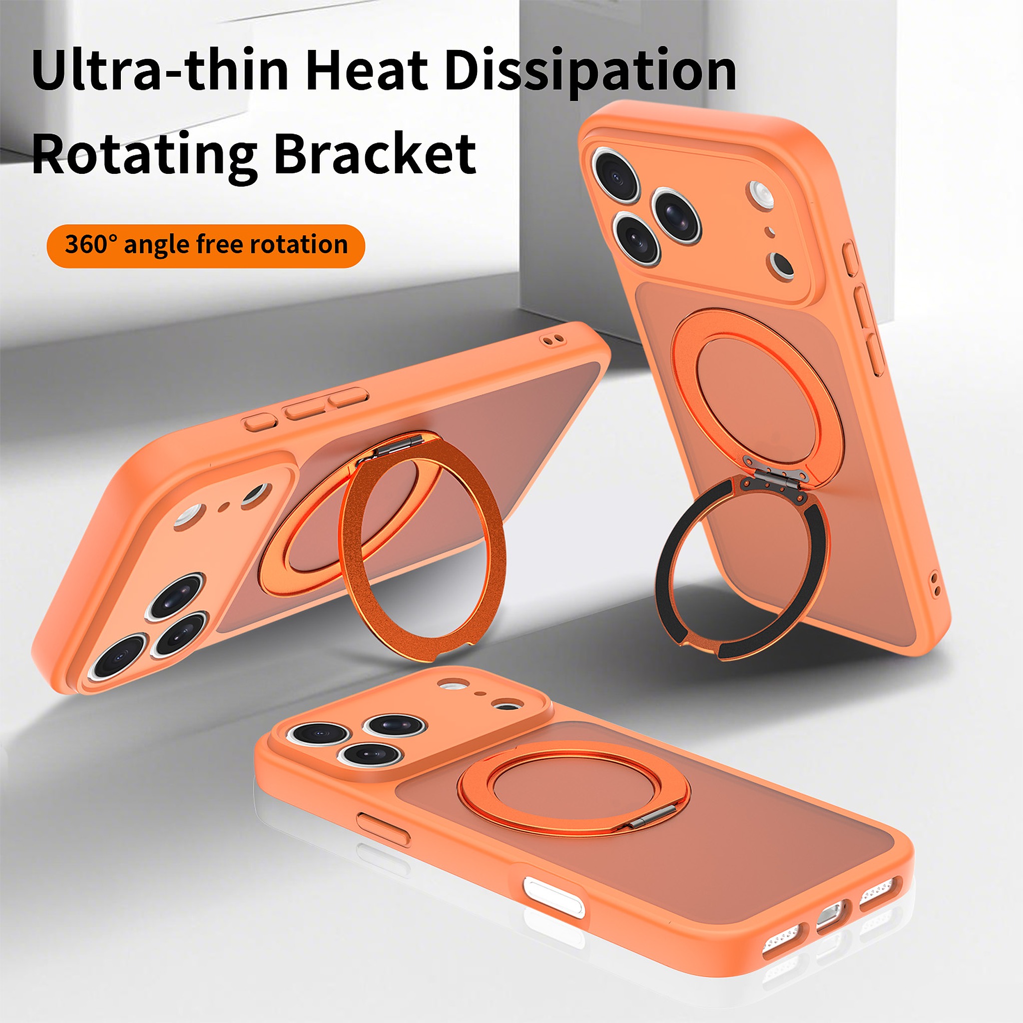 SendaFit Precise-Cutout Matte Skin-Feel 360° Stand Case for iPhone 18 Pro Max (Fits iPhone 17 Pro Max) detail 9