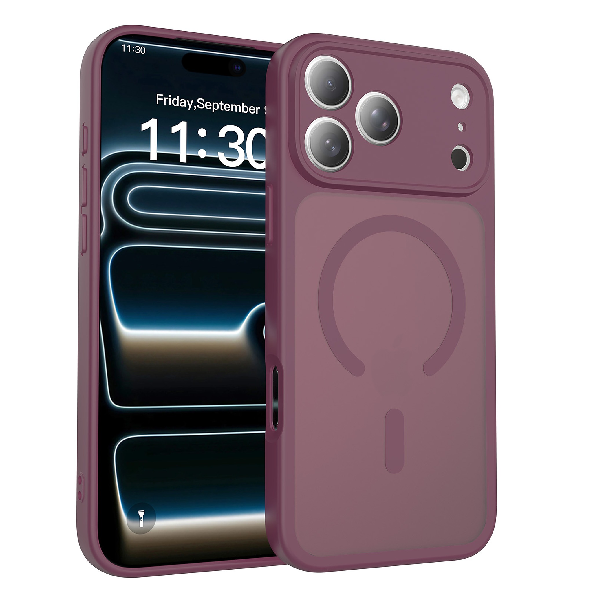 SendaFit Precise-Cutout Matte Skin-Feel MagSafe Case for iPhone 18 Pro Max (Fits iPhone 17 Pro Max) - Cherry Red