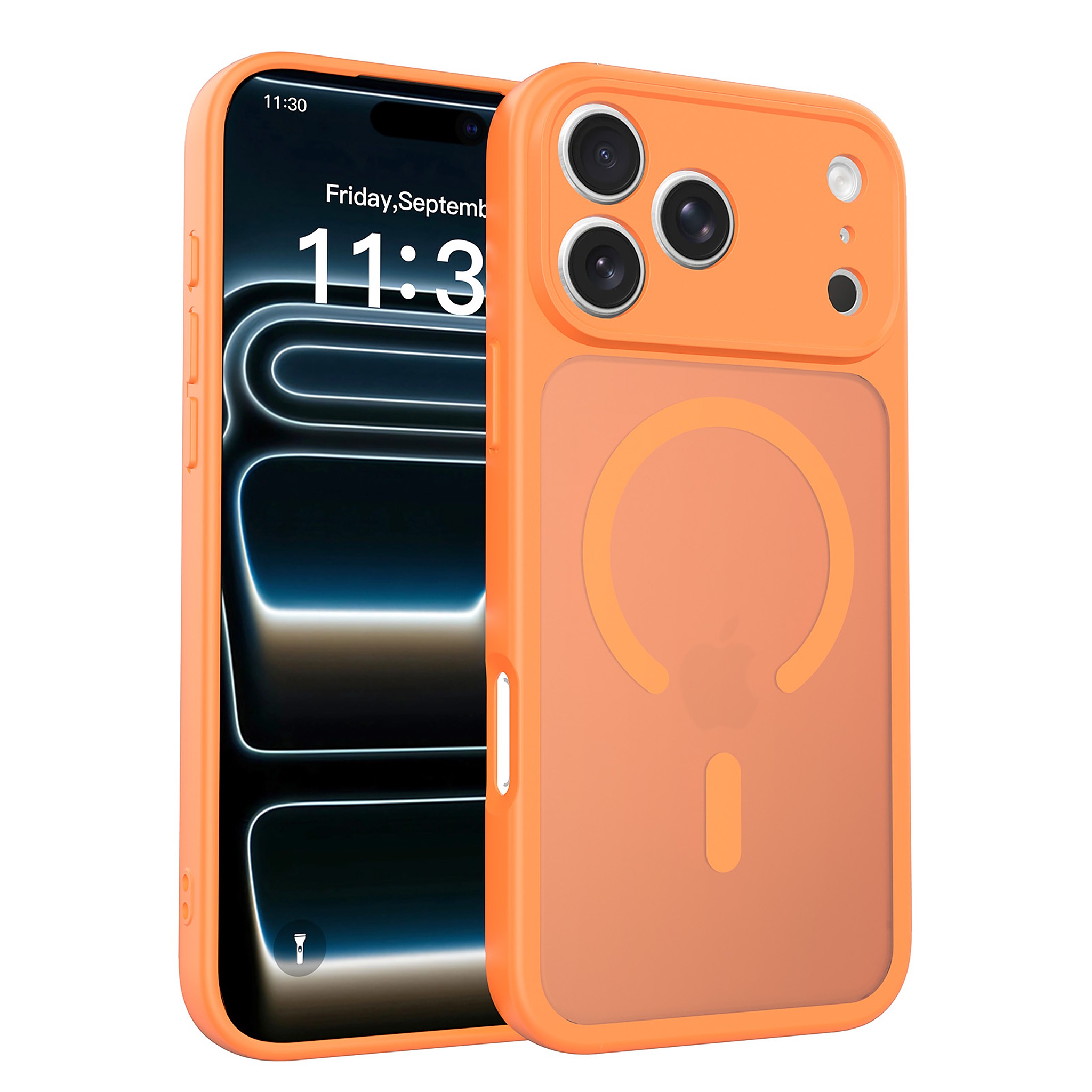 SendaFit Precise-Cutout Matte Skin-Feel MagSafe Case for iPhone 18 Pro Max (Fits iPhone 17 Pro Max) - Orange