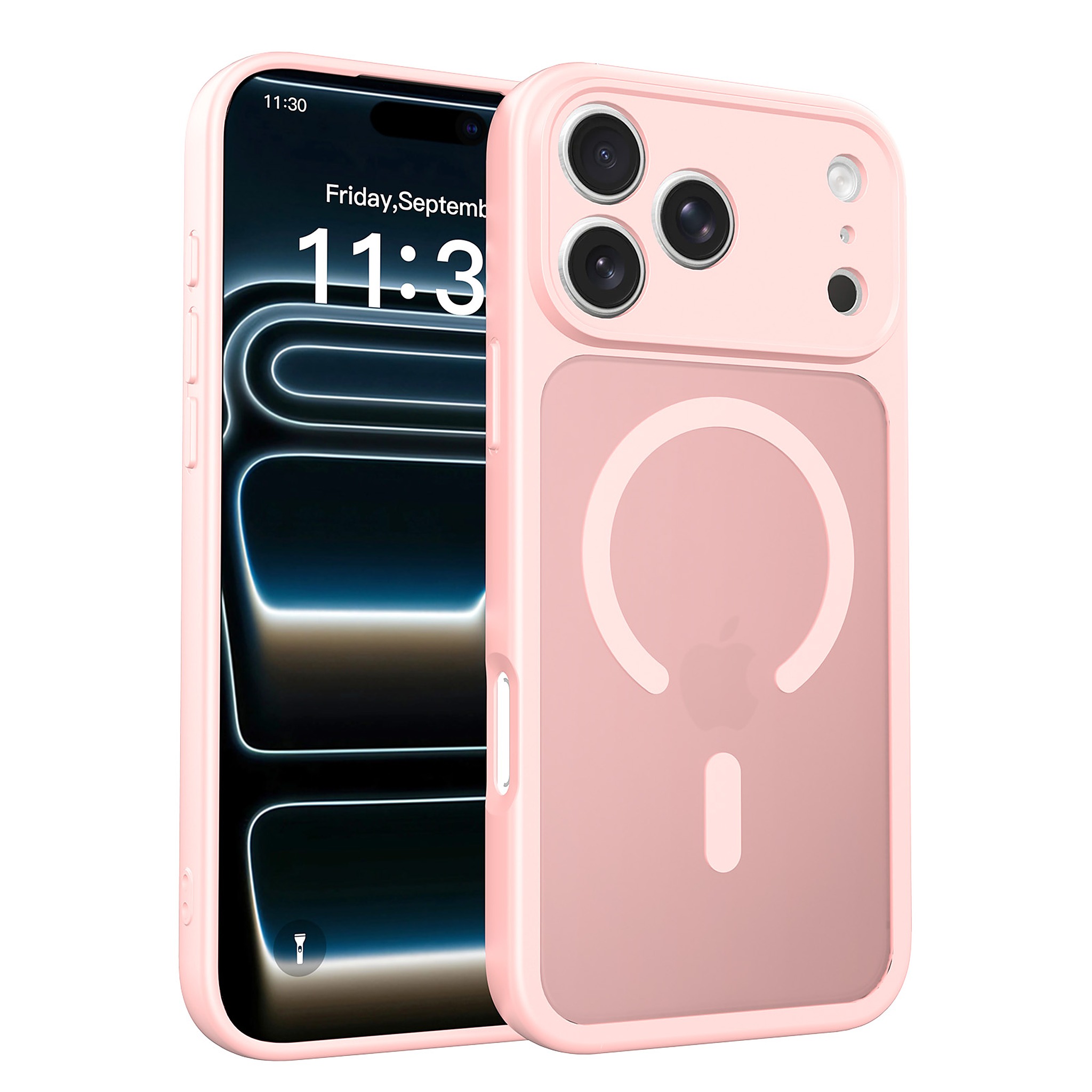 SendaFit Precise-Cutout Matte Skin-Feel MagSafe Case for iPhone 18 Pro Max (Fits iPhone 17 Pro Max) - Light Pink