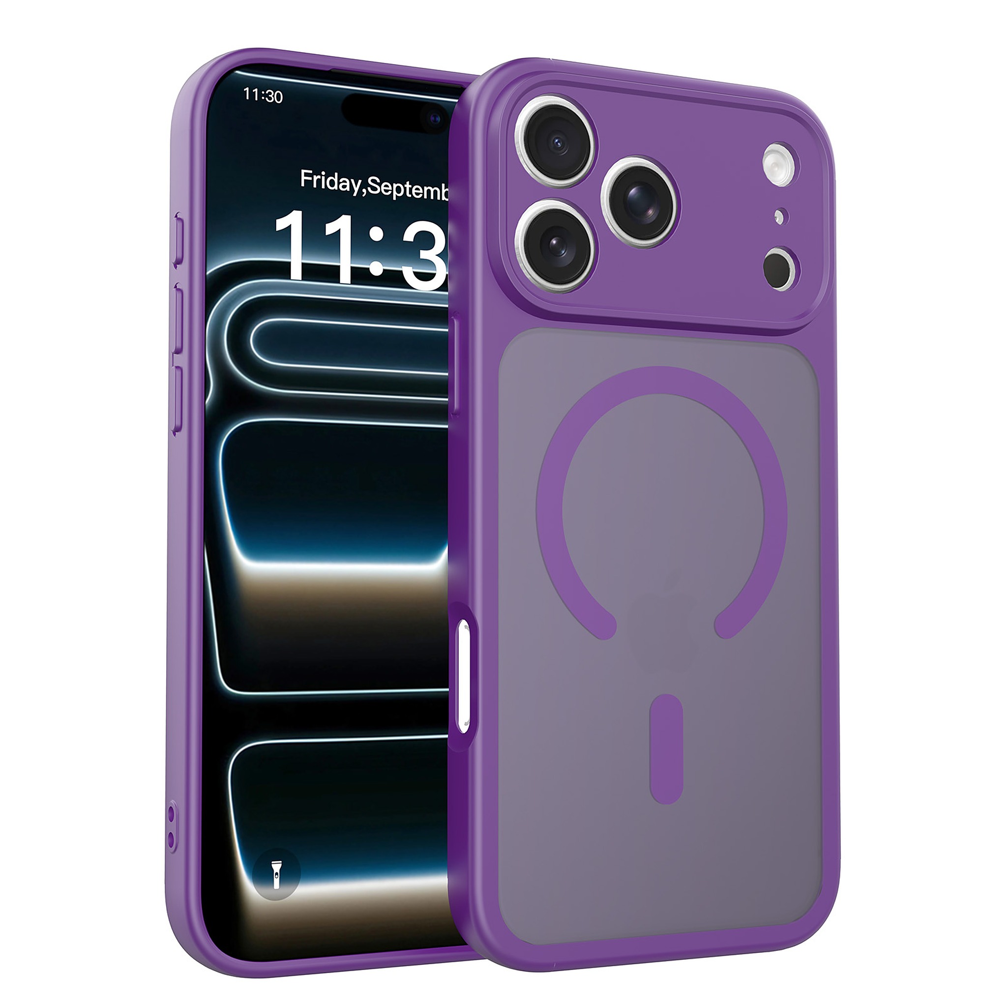 SendaFit Precise-Cutout Matte Skin-Feel MagSafe Case for iPhone 18 Pro Max (Fits iPhone 17 Pro Max) - Deep Purple