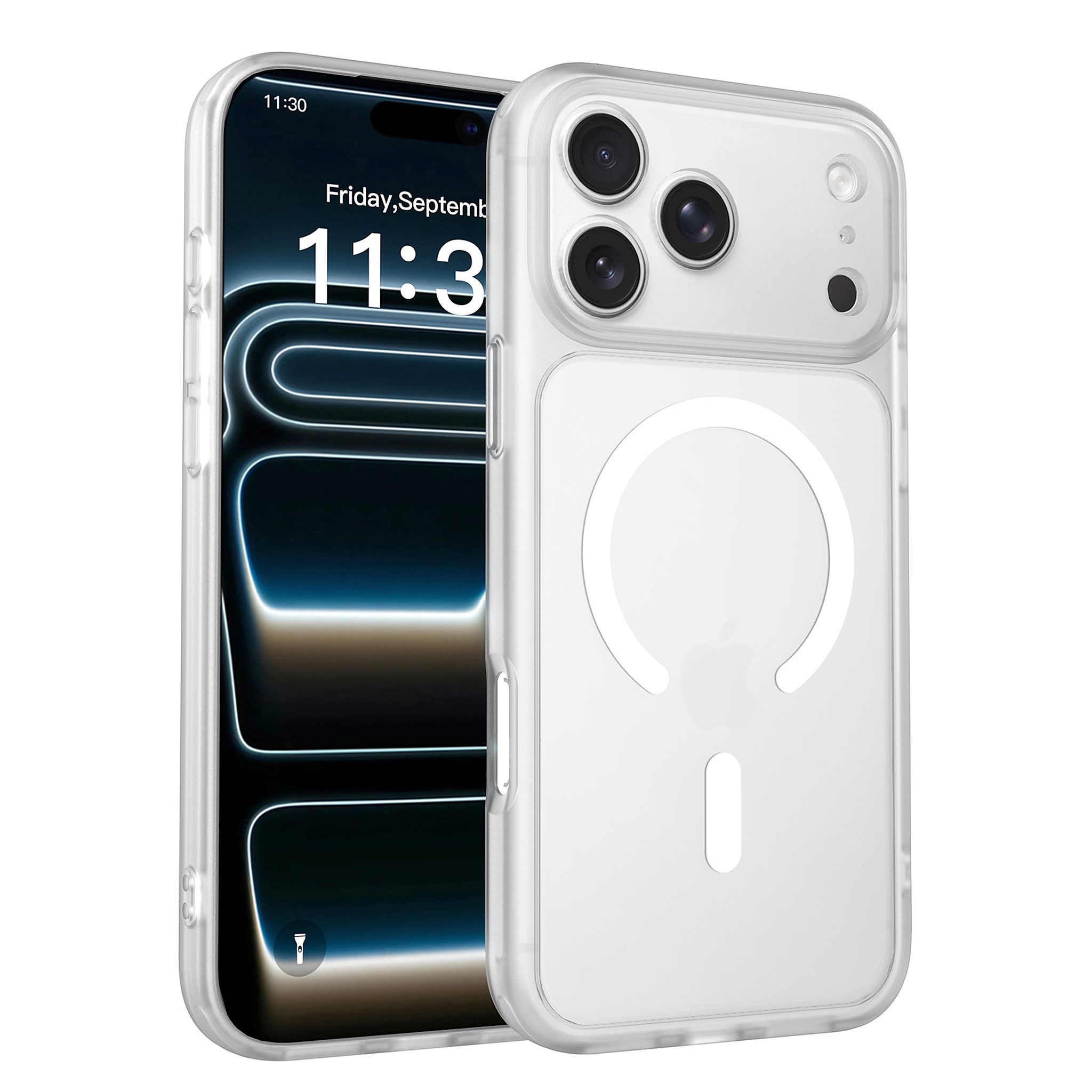 SendaFit Precise-Cutout Matte Skin-Feel MagSafe Case for iPhone 18 Pro Max (Fits iPhone 17 Pro Max) - Frosted Clear