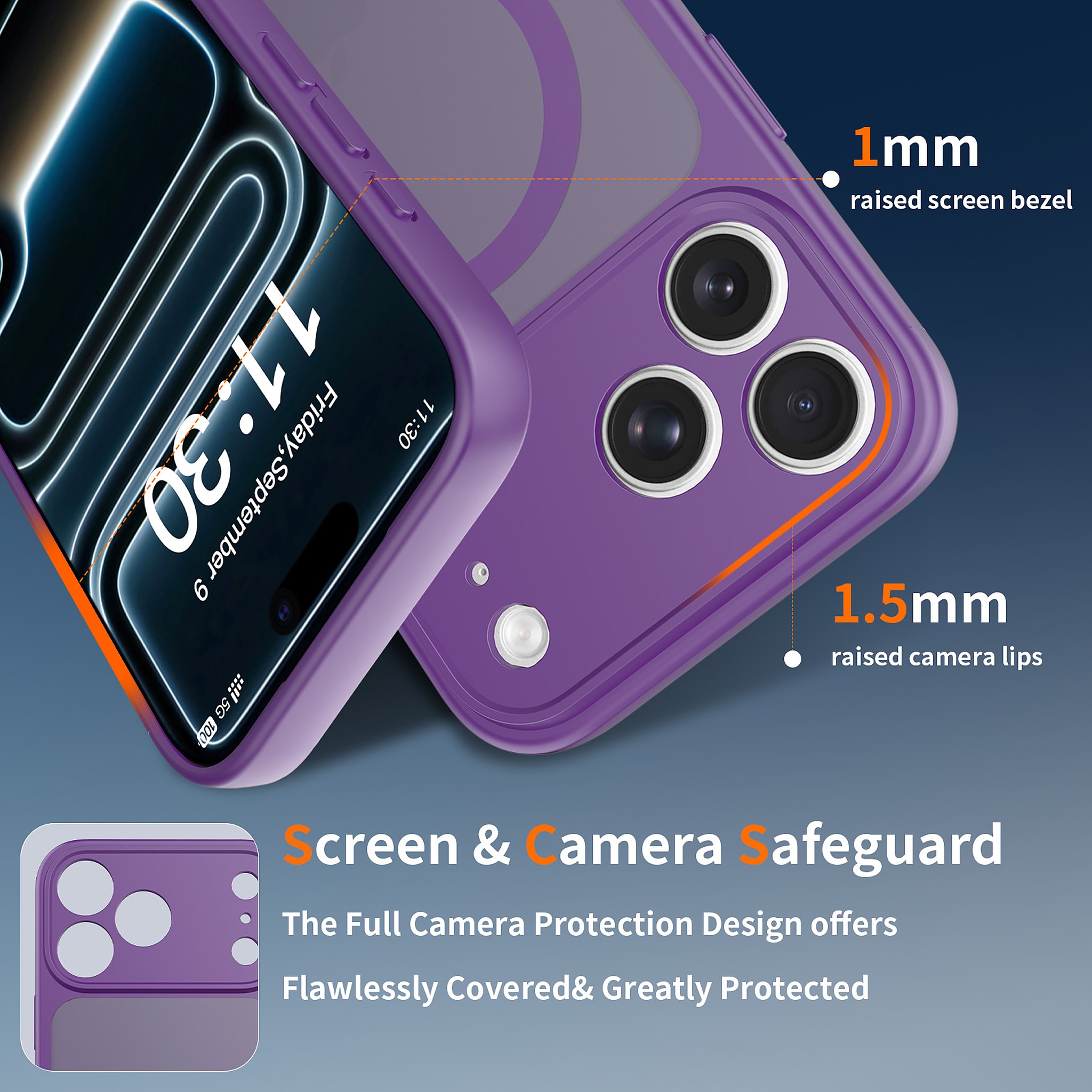 SendaFit Precise-Cutout Matte Skin-Feel MagSafe Case for iPhone 18 Pro Max (Fits iPhone 17 Pro Max) detail 12