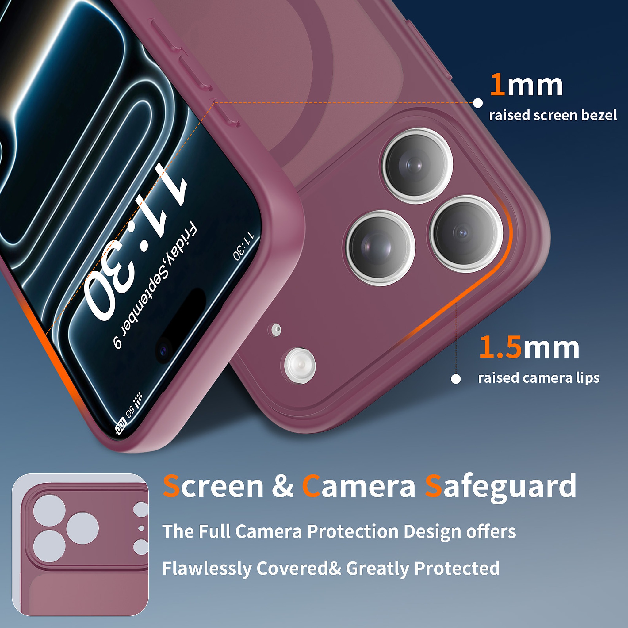 SendaFit Precise-Cutout Matte Skin-Feel MagSafe Case for iPhone 18 Pro Max (Fits iPhone 17 Pro Max) detail 37