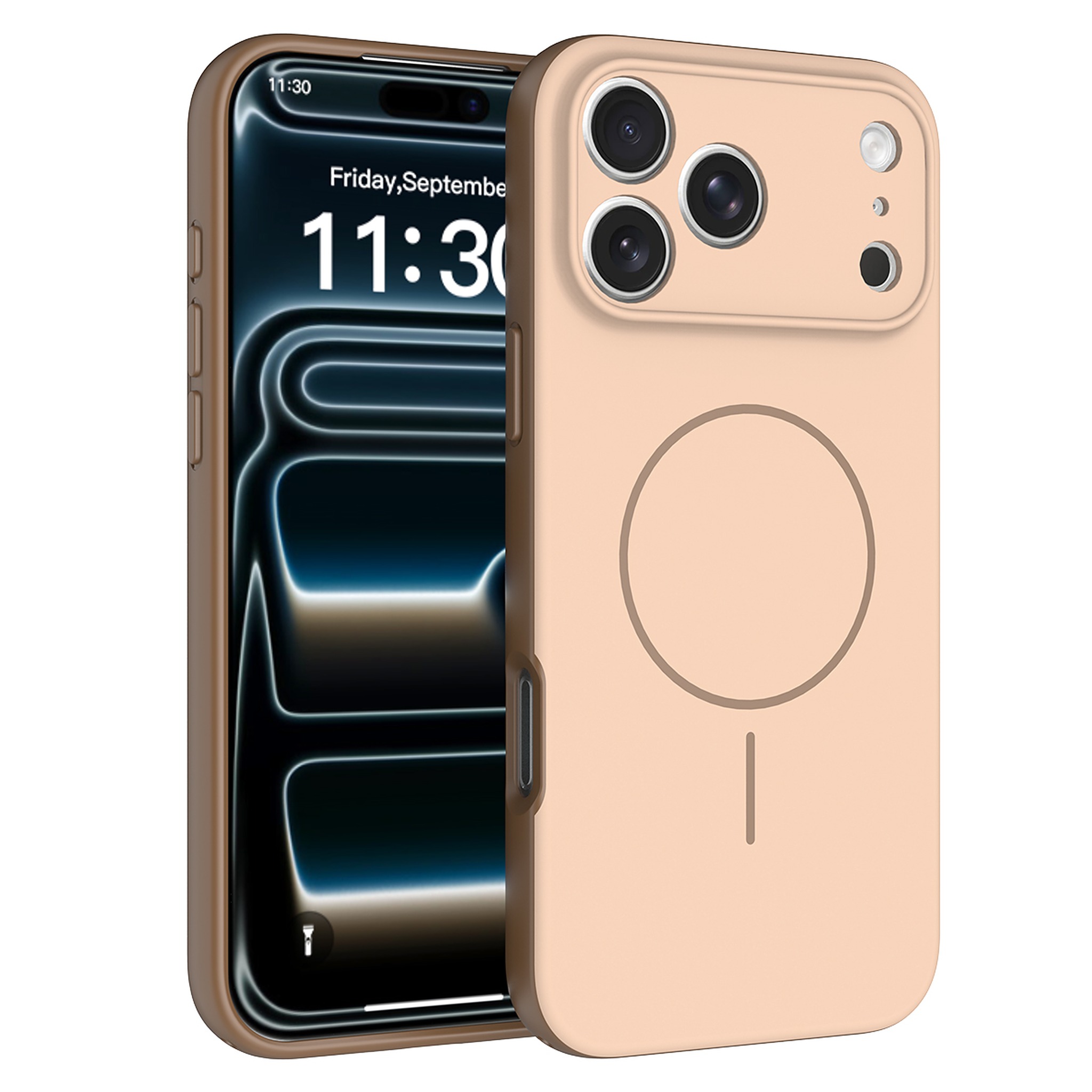 SendaFit Skin-Feel Two-in-One MagSafe Case for iPhone 18 Pro Max (Fits iPhone 17 Pro Max) - Light Brown
