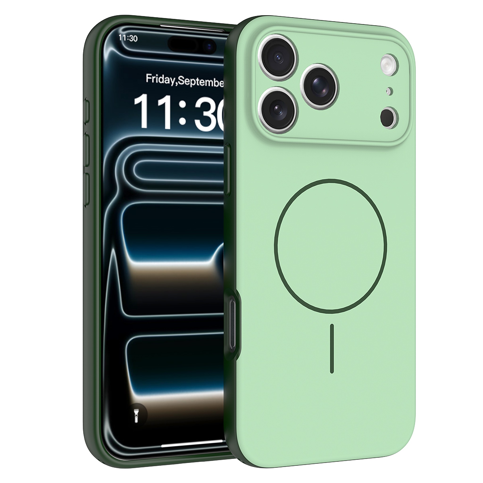 SendaFit Skin-Feel Two-in-One MagSafe Case for iPhone 18 Pro Max (Fits iPhone 17 Pro Max) - Grass Green