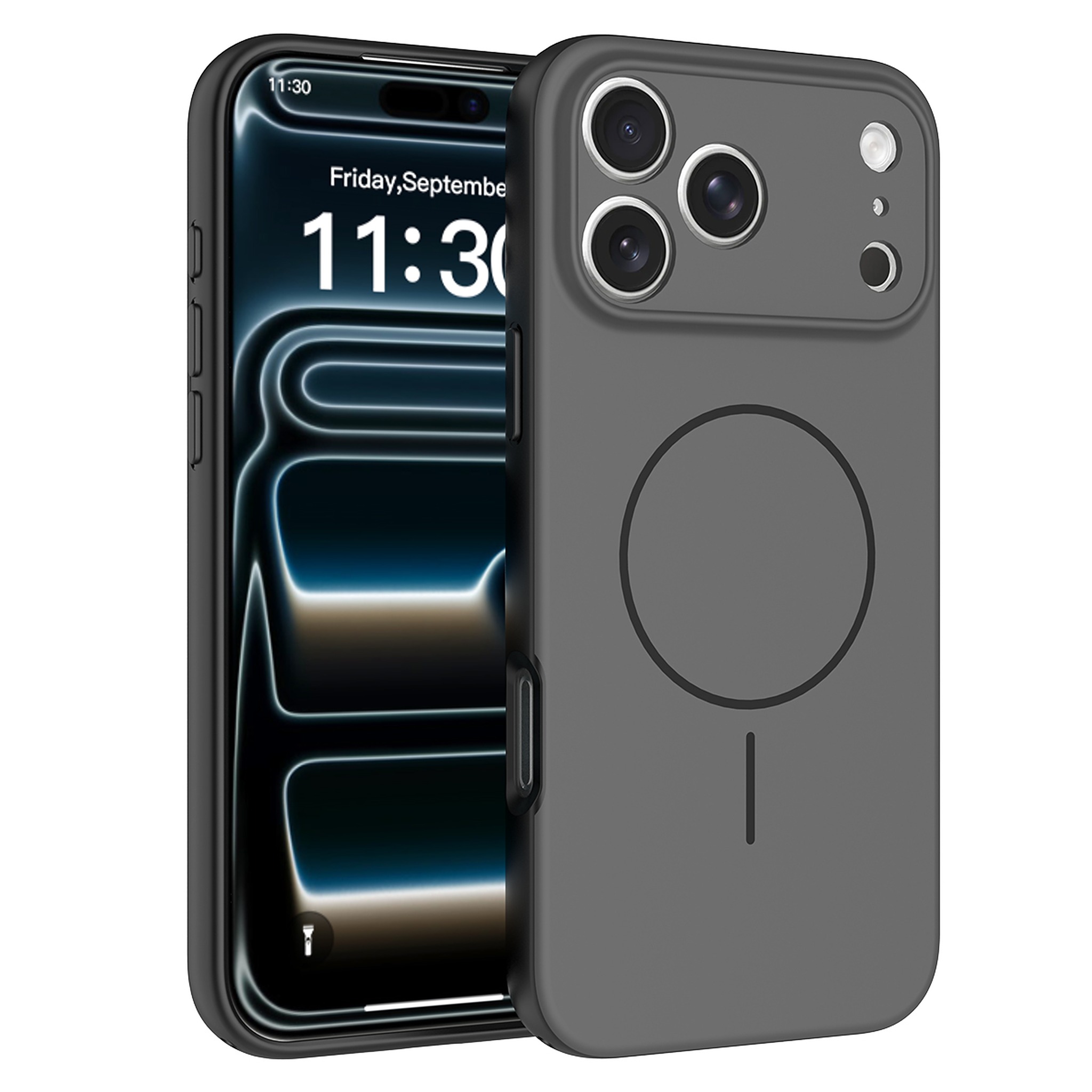 SendaFit Skin-Feel Two-in-One MagSafe Case for iPhone 18 Pro Max (Fits iPhone 17 Pro Max) - Charcoal