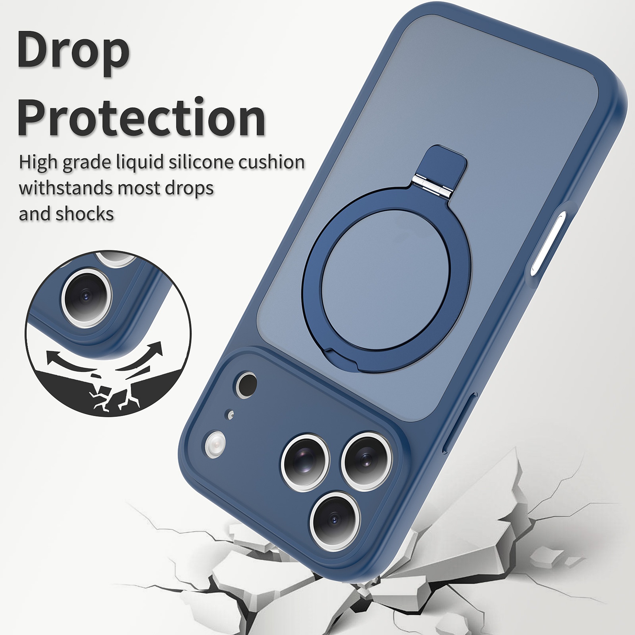 SendaFit Precise-Cutout Matte Skin-Feel Racket-Stand Case for iPhone 18 Pro Max (Fits iPhone 17 Pro Max) detail 1