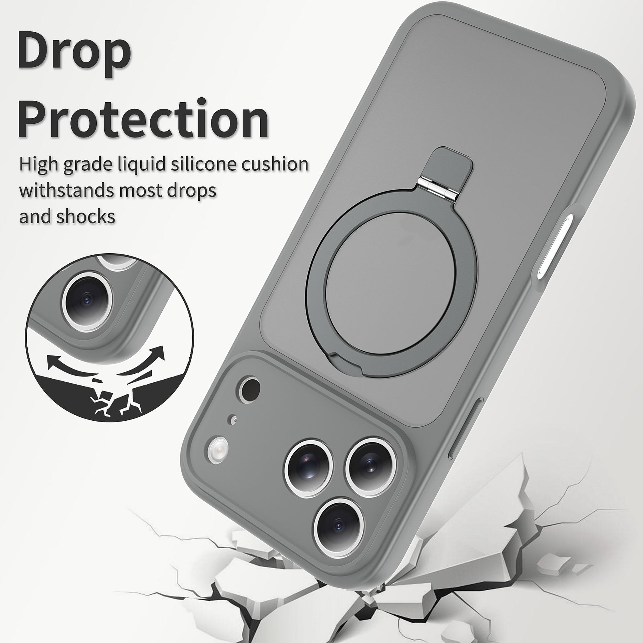 SendaFit Precise-Cutout Matte Skin-Feel Racket-Stand Case for iPhone 18 Pro Max (Fits iPhone 17 Pro Max) detail 2