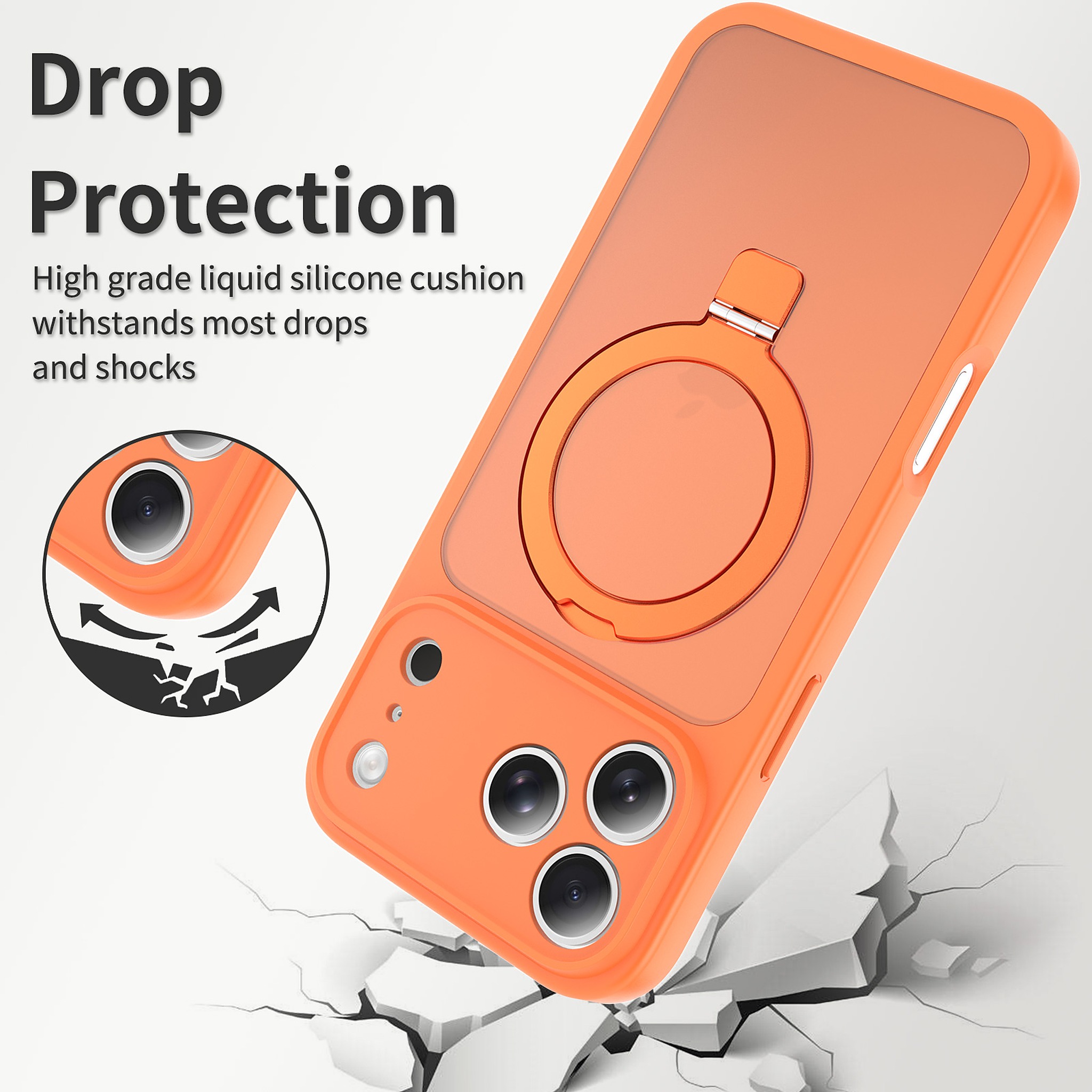 SendaFit Precise-Cutout Matte Skin-Feel Racket-Stand Case for iPhone 18 Pro Max (Fits iPhone 17 Pro Max) detail 4