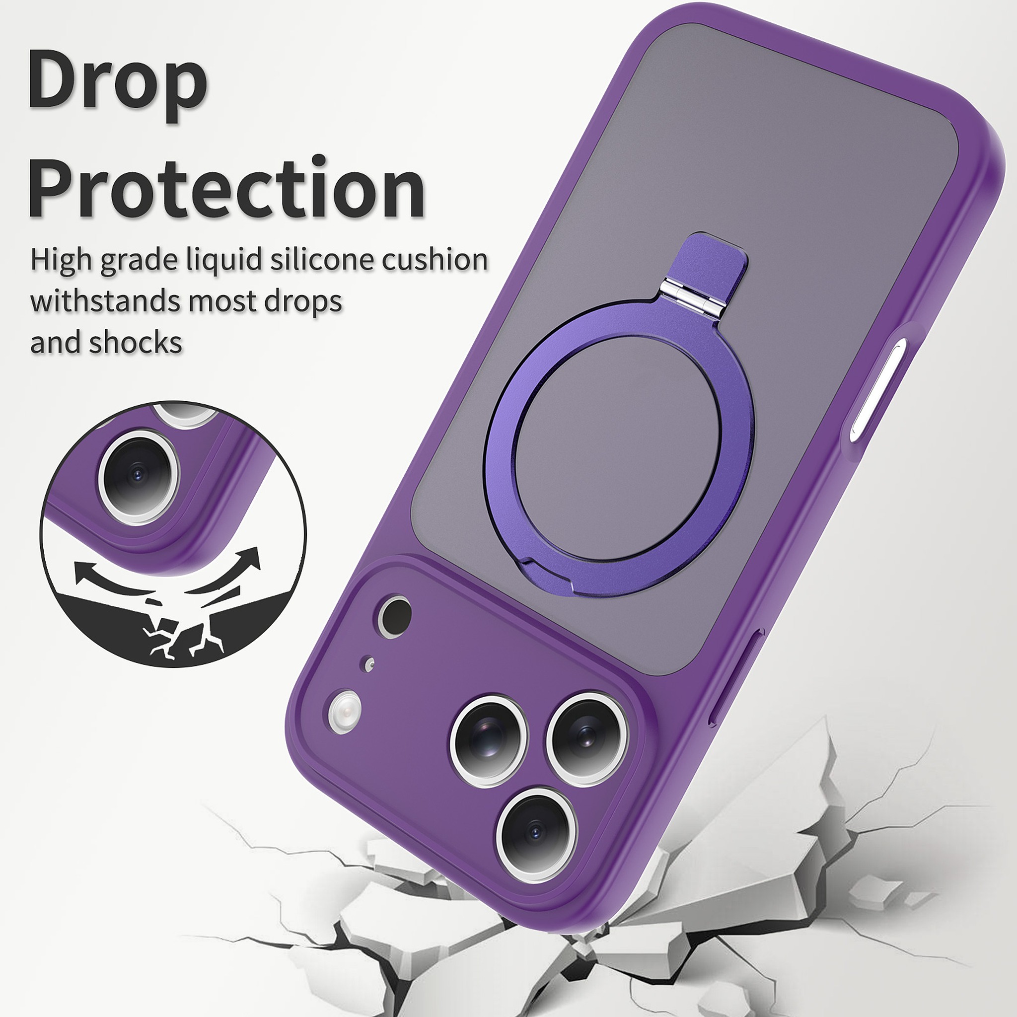 SendaFit Precise-Cutout Matte Skin-Feel Racket-Stand Case for iPhone 18 Pro Max (Fits iPhone 17 Pro Max) detail 5