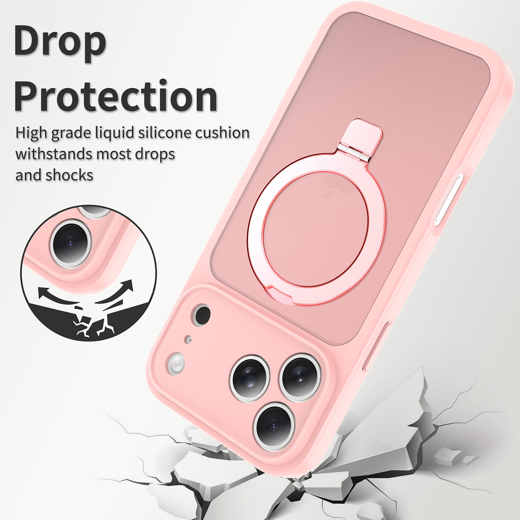 SendaFit Precise-Cutout Matte Skin-Feel Racket-Stand Case for iPhone 18 Pro Max (Fits iPhone 17 Pro Max) detail 6