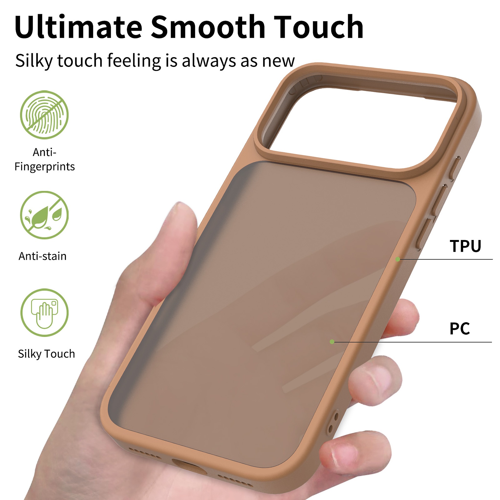 SendaFit Matte Skin-Feel Camera-Button Two-in-One Case for iPhone 18 Pro Max (Fits iPhone 17 Pro Max) detail 1