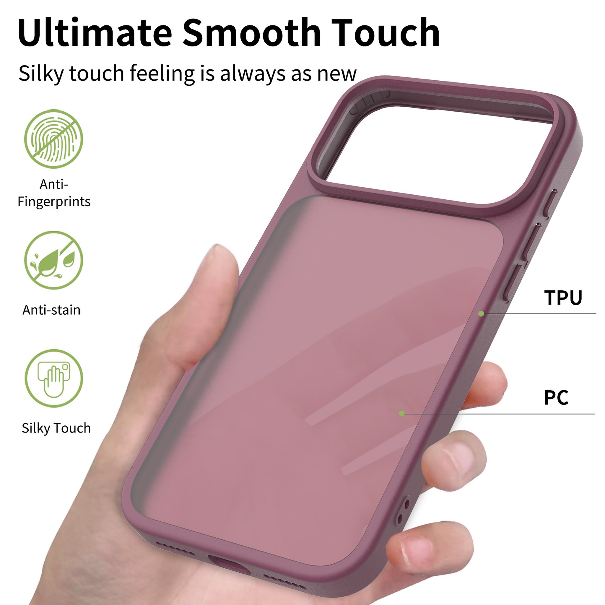 SendaFit Matte Skin-Feel Camera-Button Two-in-One Case for iPhone 18 Pro Max (Fits iPhone 17 Pro Max) detail 13