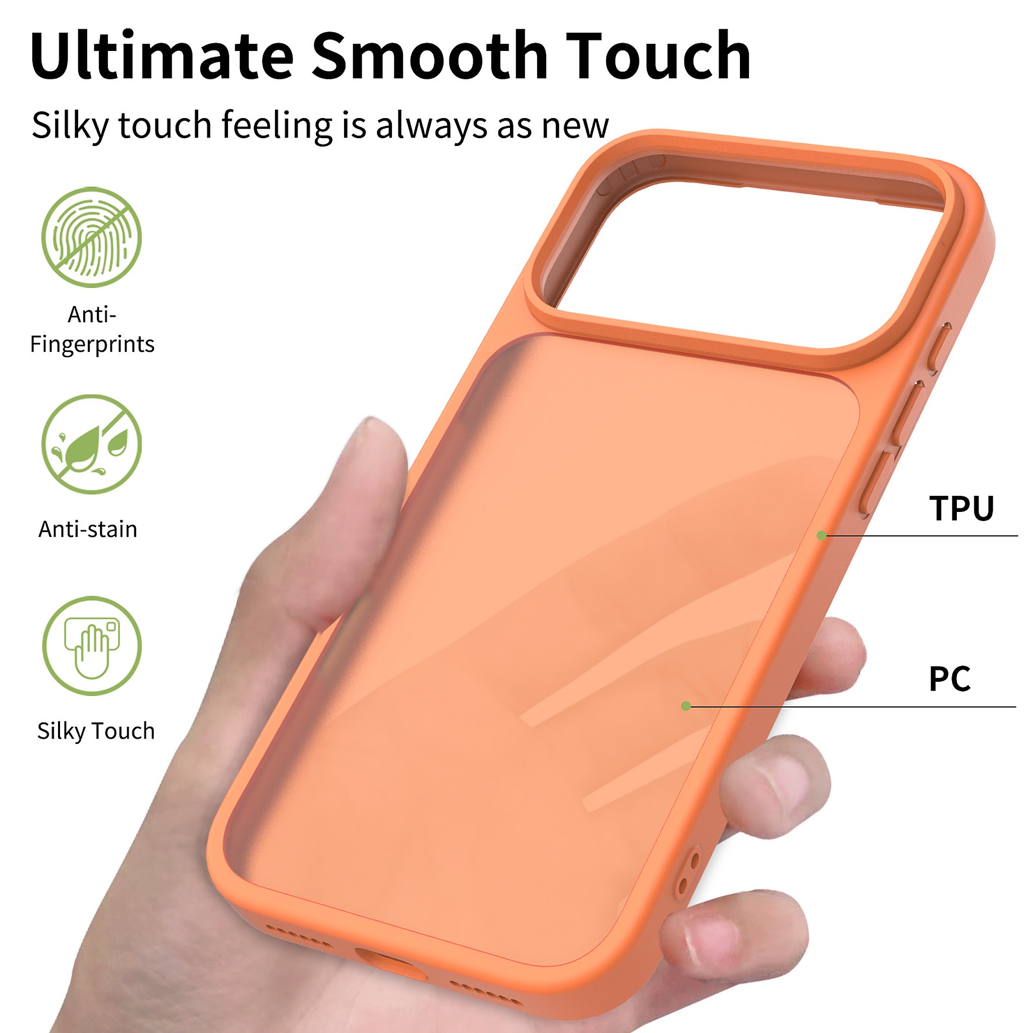 SendaFit Matte Skin-Feel Camera-Button Two-in-One Case for iPhone 18 Pro Max (Fits iPhone 17 Pro Max) detail 17