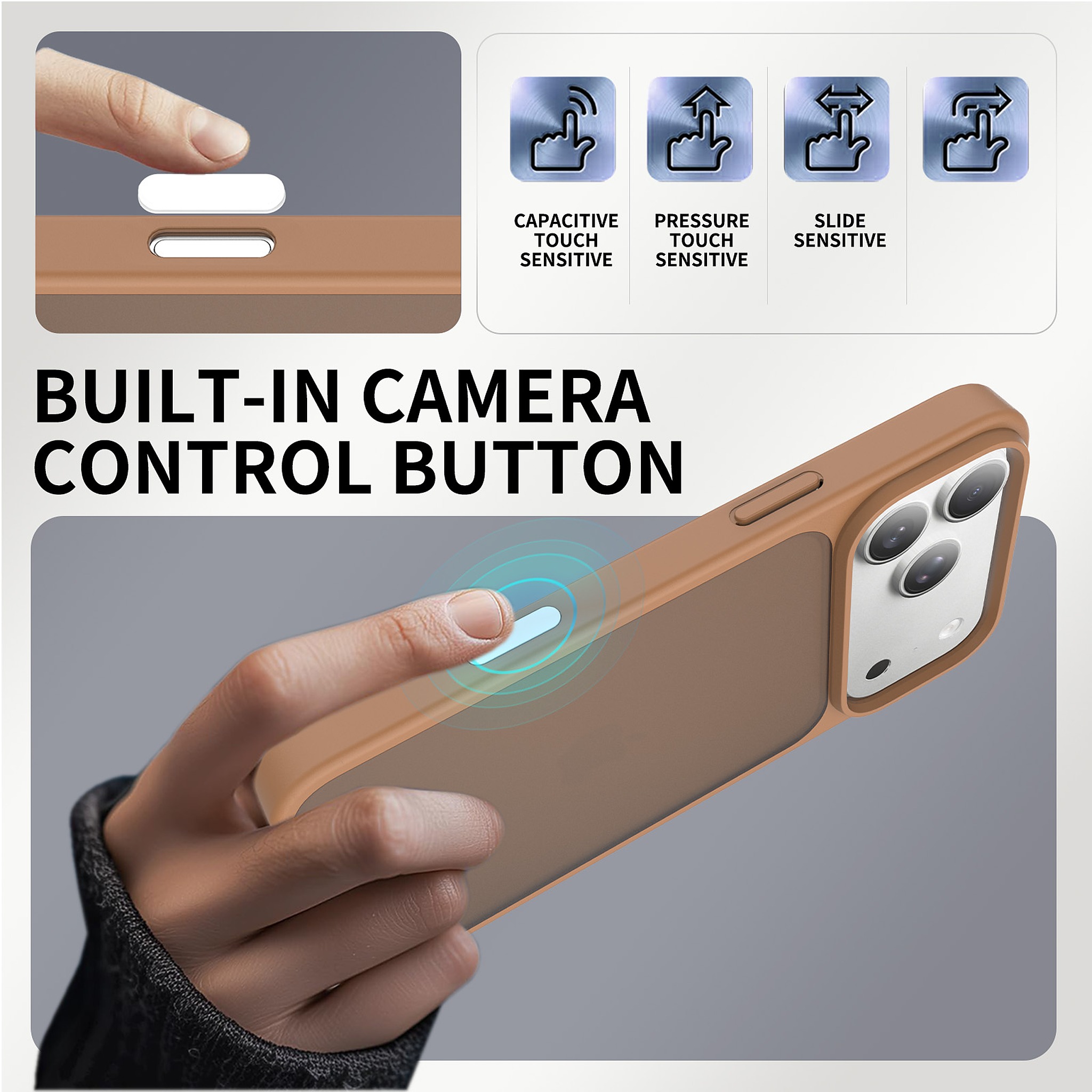 SendaFit Matte Skin-Feel Camera-Button Two-in-One Case for iPhone 18 Pro Max (Fits iPhone 17 Pro Max) detail 2