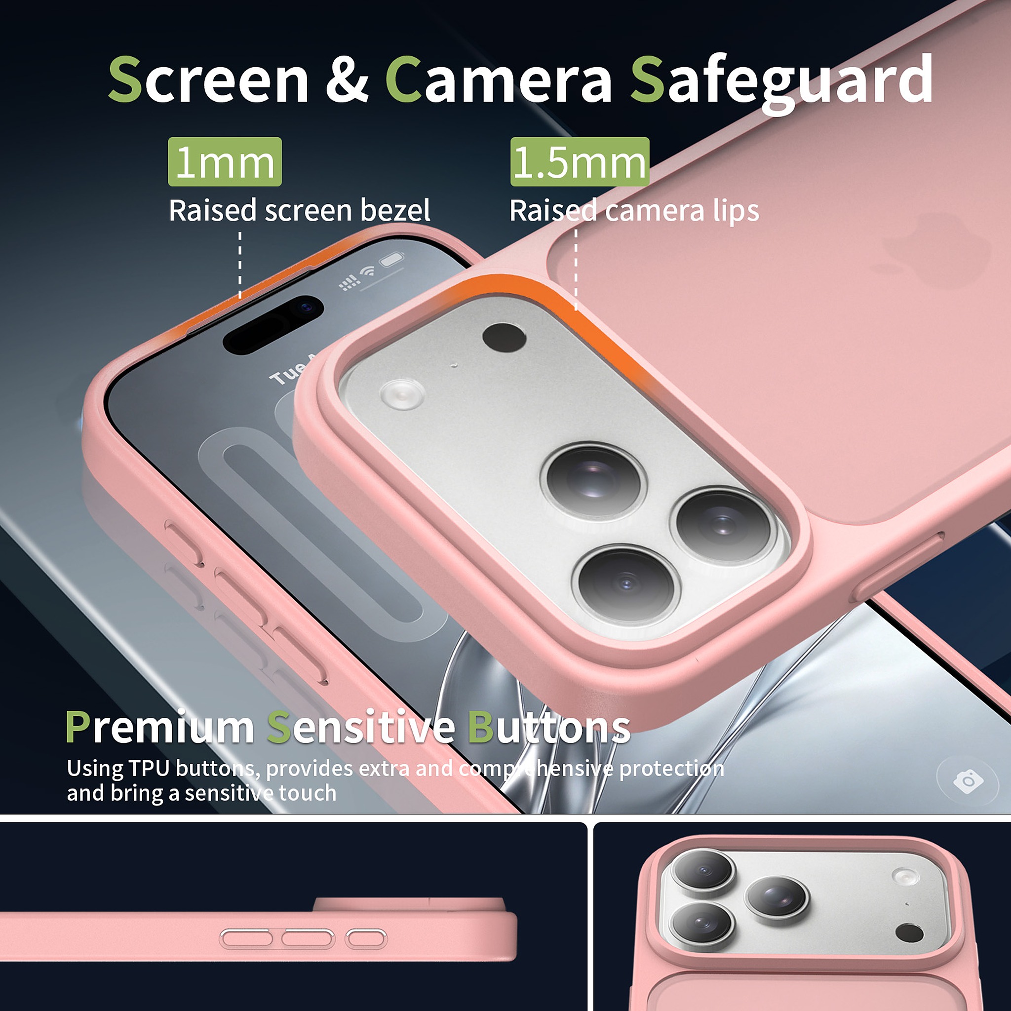 SendaFit Matte Skin-Feel Camera-Button Two-in-One Case for iPhone 18 Pro Max (Fits iPhone 17 Pro Max) detail 24