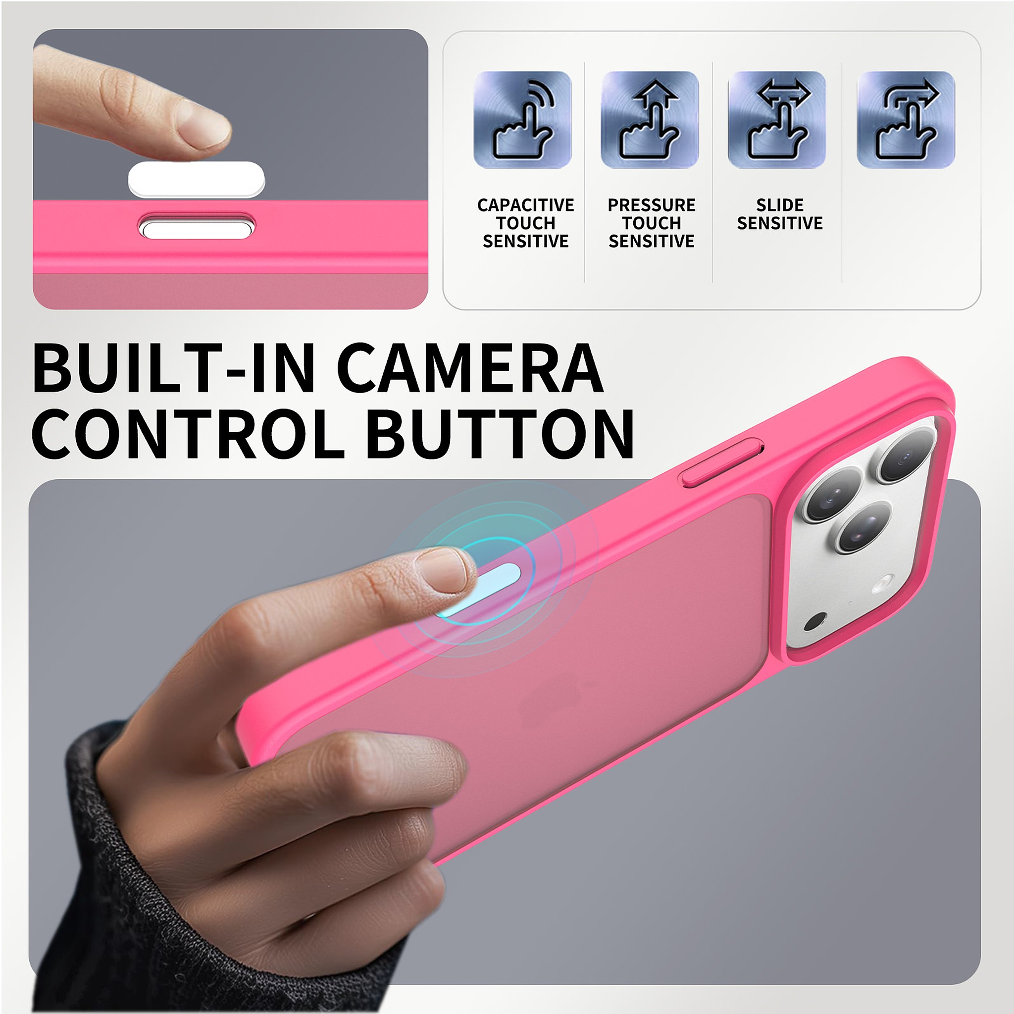 SendaFit Matte Skin-Feel Camera-Button Two-in-One Case for iPhone 18 Pro Max (Fits iPhone 17 Pro Max) detail 38