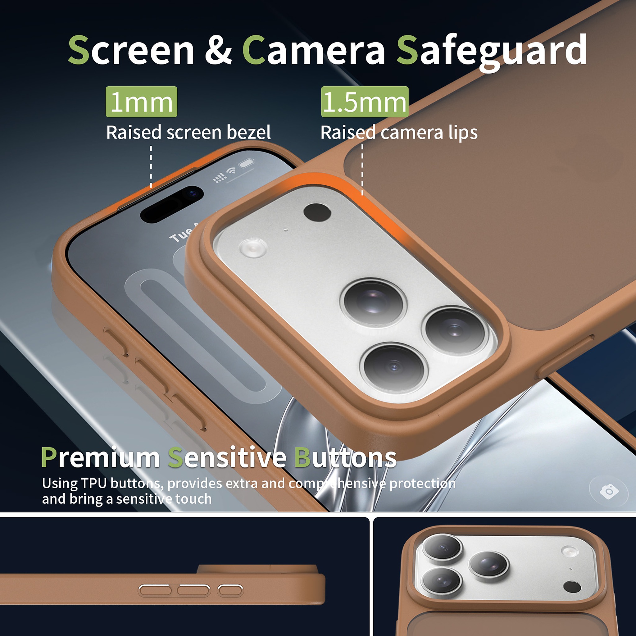 SendaFit Matte Skin-Feel Camera-Button Two-in-One Case for iPhone 18 Pro Max (Fits iPhone 17 Pro Max) detail 4