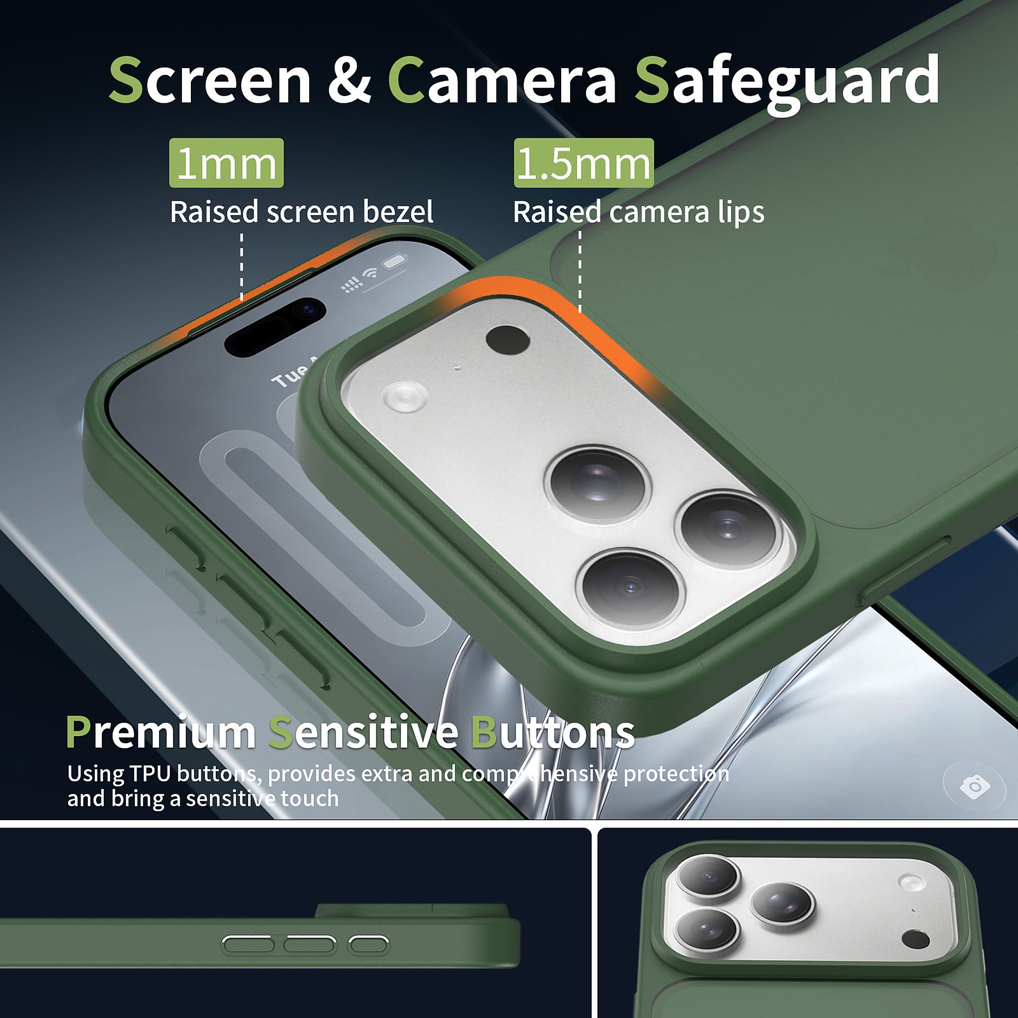 SendaFit Matte Skin-Feel Camera-Button Two-in-One Case for iPhone 18 Pro Max (Fits iPhone 17 Pro Max) detail 8