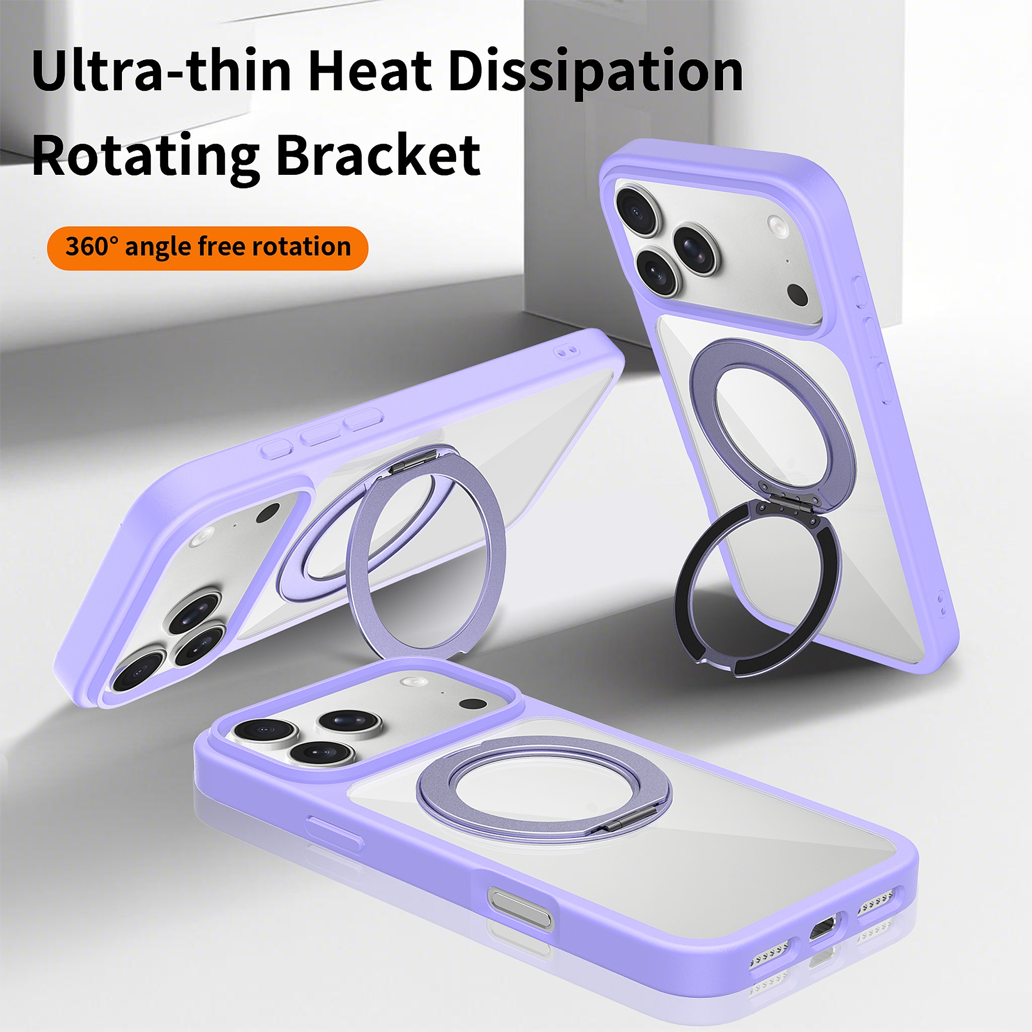 SendaFit Clear 360° Stand Case for iPhone 18 Pro Max (Fits iPhone 17 Pro Max) detail 12