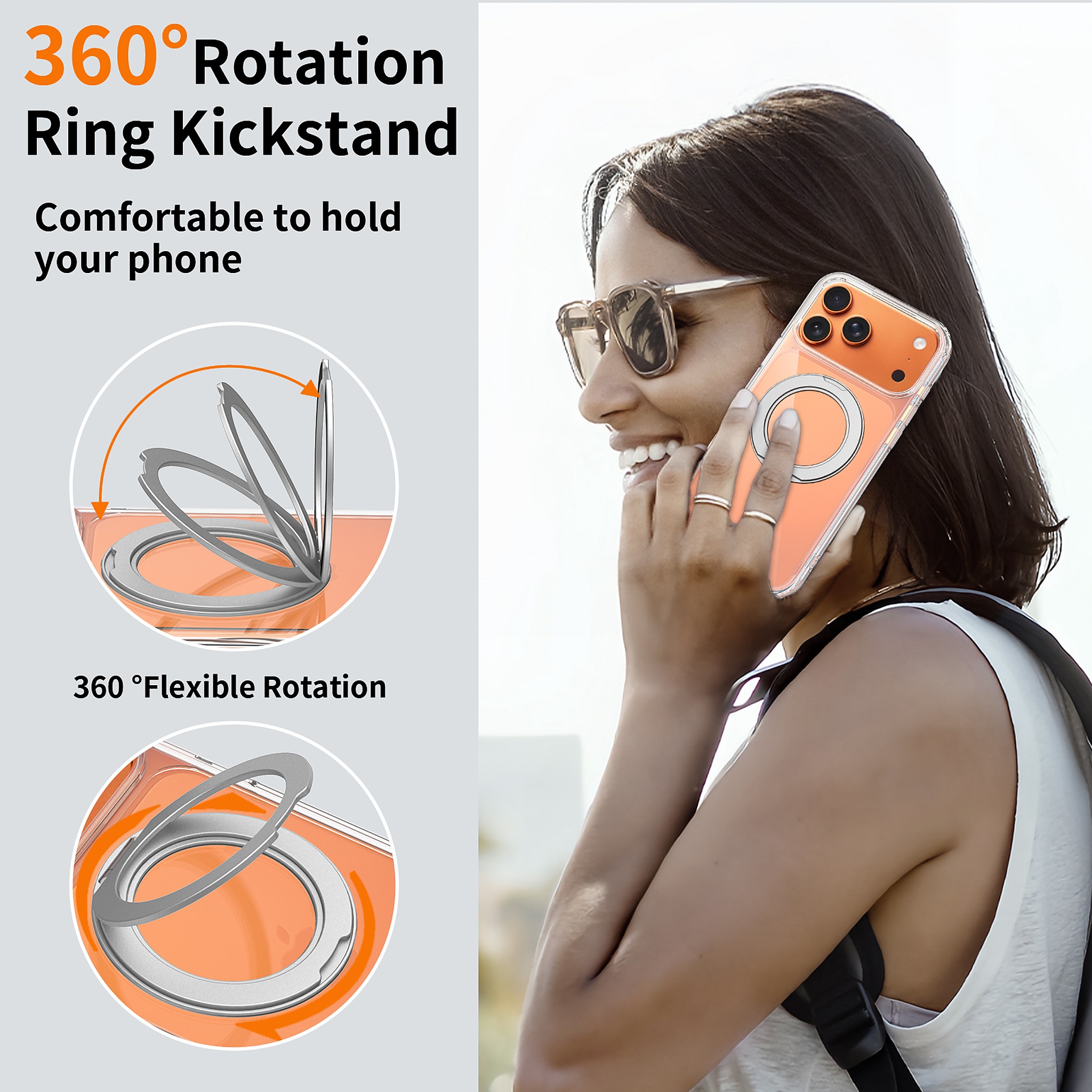 SendaFit Clear 360° Stand Case for iPhone 18 Pro Max (Fits iPhone 17 Pro Max) detail 22