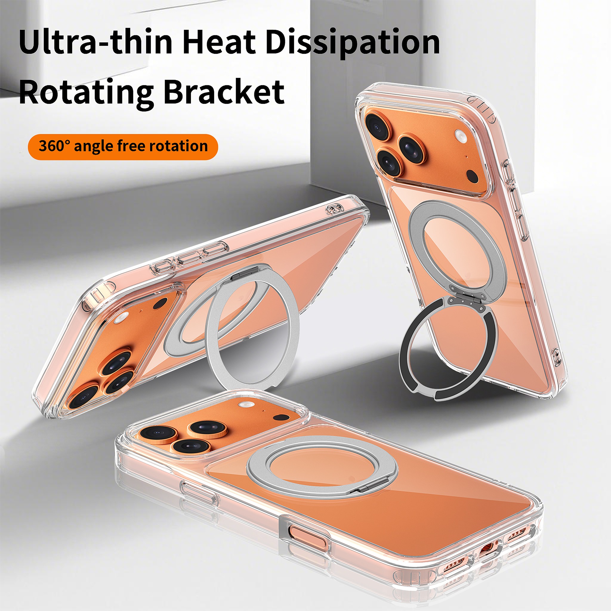 SendaFit Clear 360° Stand Case for iPhone 18 Pro Max (Fits iPhone 17 Pro Max) detail 24