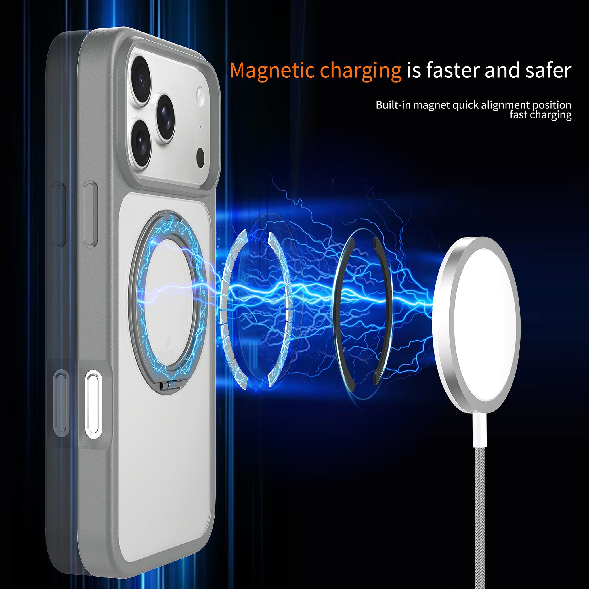 SendaFit Clear 360° Stand Case for iPhone 18 Pro Max (Fits iPhone 17 Pro Max) detail 3