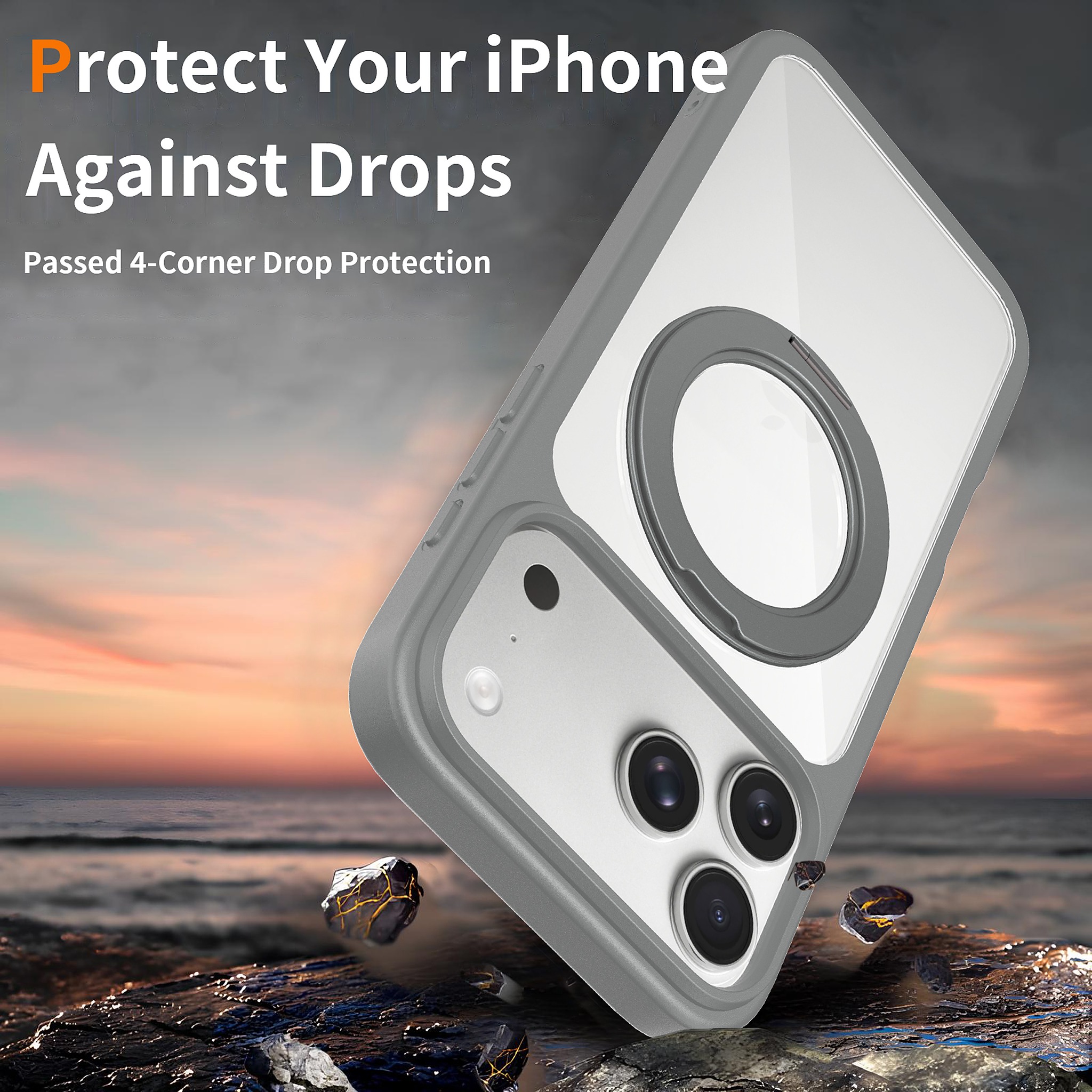 SendaFit Clear 360° Stand Case for iPhone 18 Pro Max (Fits iPhone 17 Pro Max) detail 34