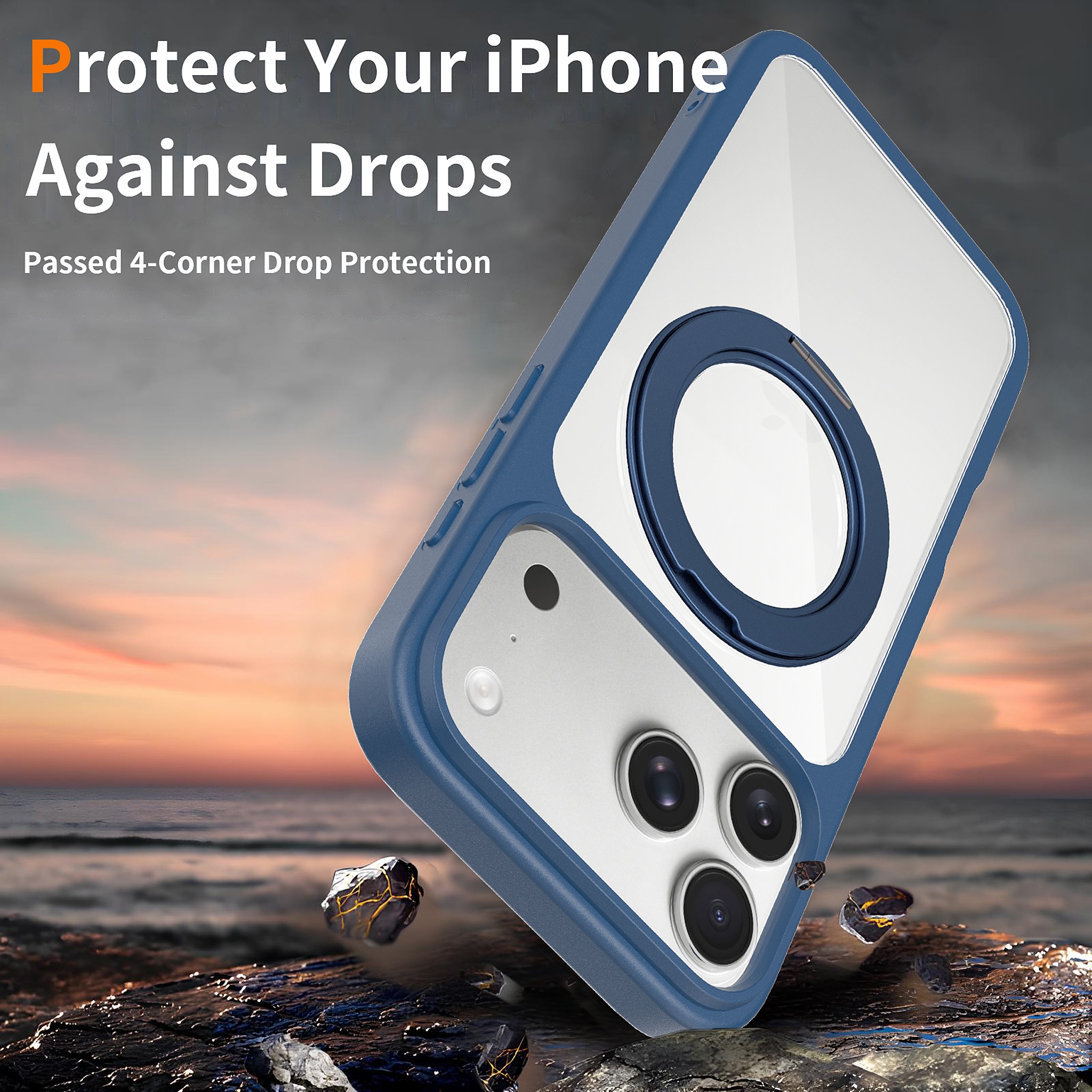 SendaFit Clear 360° Stand Case for iPhone 18 Pro Max (Fits iPhone 17 Pro Max) detail 4