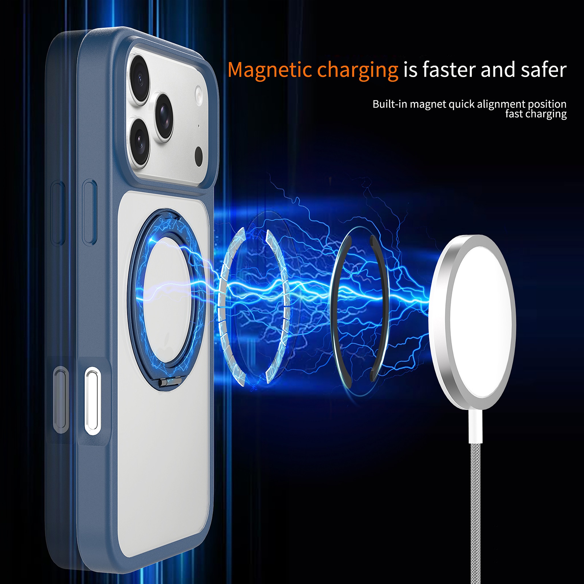 SendaFit Clear 360° Stand Case for iPhone 18 Pro Max (Fits iPhone 17 Pro Max) detail 8