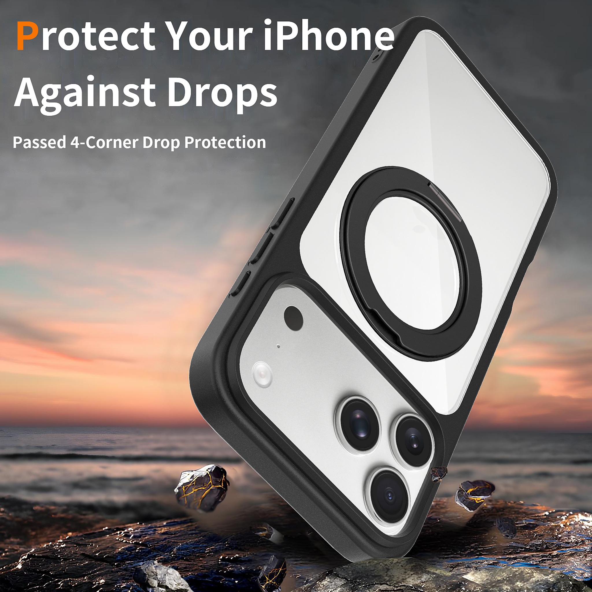SendaFit Clear 360° Stand Case for iPhone 18 Pro Max (Fits iPhone 17 Pro Max) detail 9
