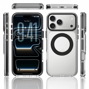 SendaFit Iridescent Clear 360° Stand Case for iPhone 18 Pro Max (Fits iPhone 17 Pro Max)