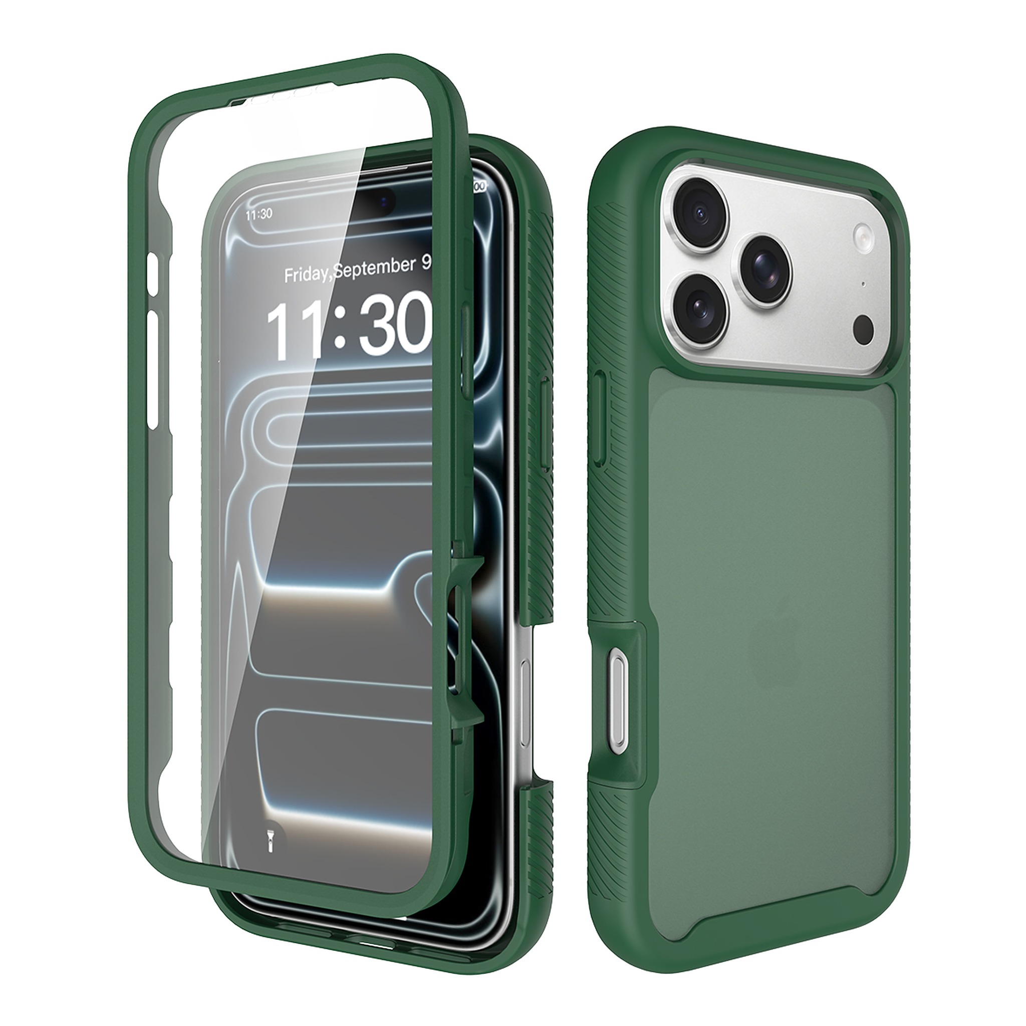 SendaFit Matte Starry Rugged Case for iPhone 18 Pro Max (Fits iPhone 17 Pro Max) (with Screen Protector) - Dark Green